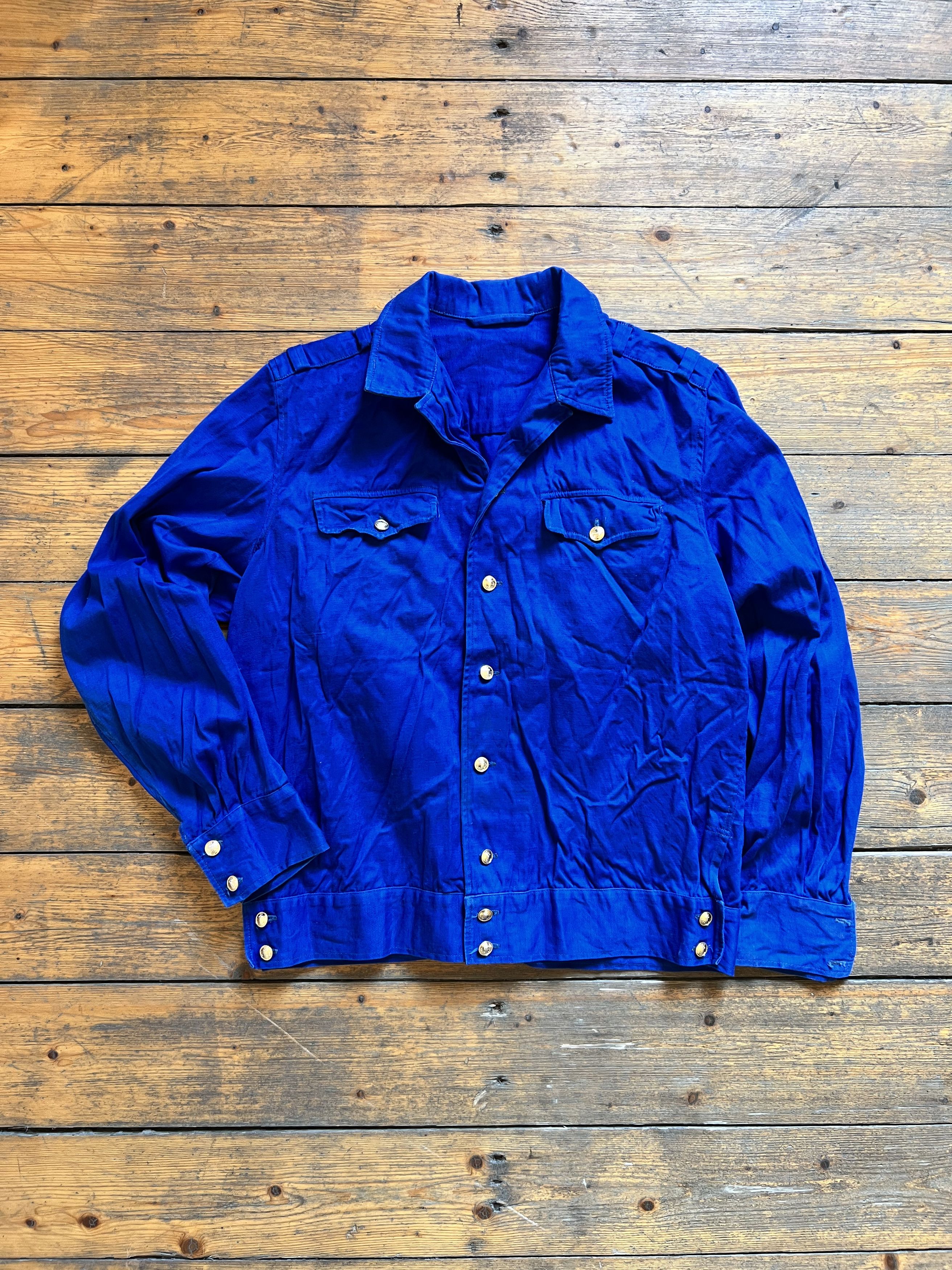 Other Retro 1960s 70s Indigo Button Sea Navy USA Shirt Jacket Size US XL / EU 56 / 4 - 2 Thumbnail
