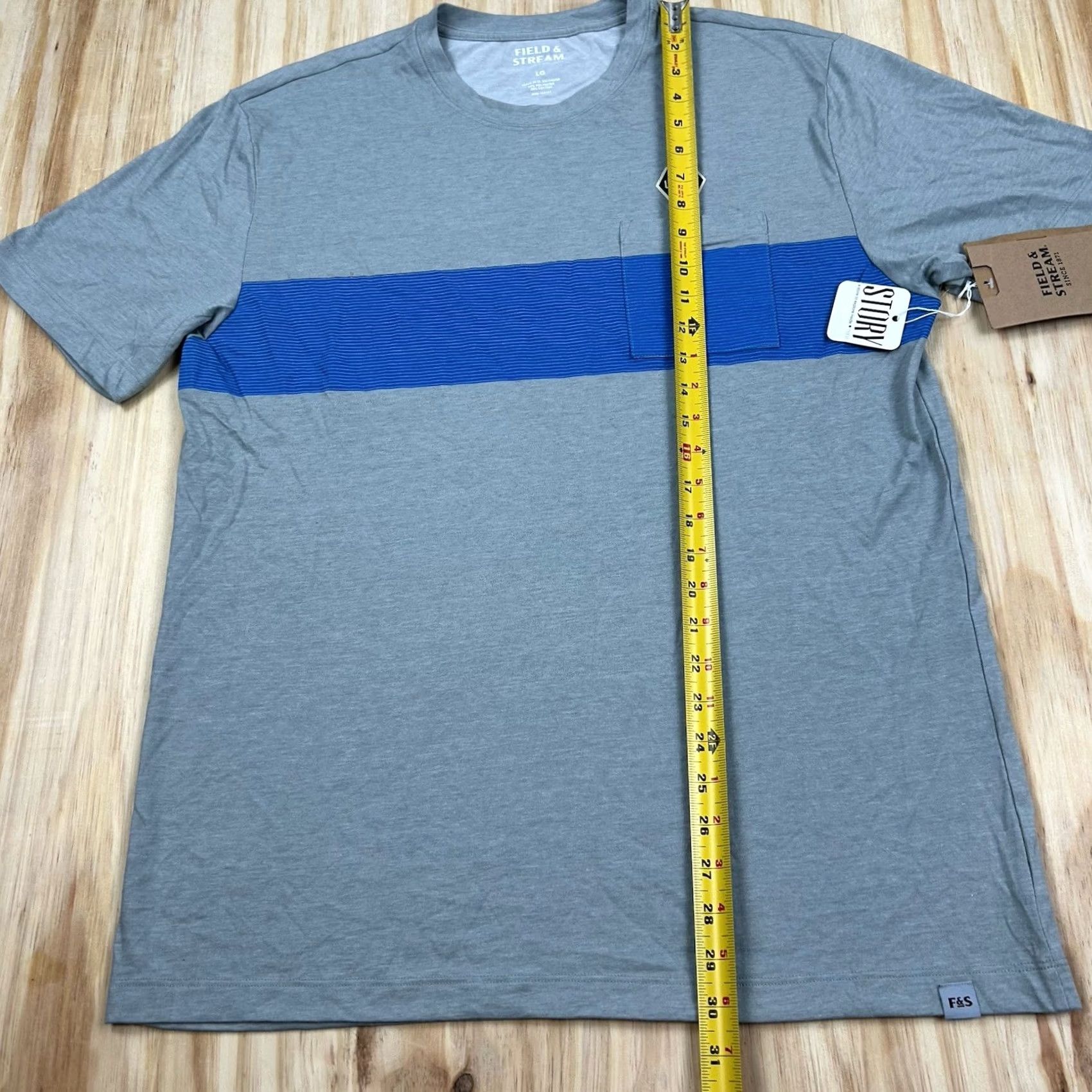Vintage Field & Stream Deep Runner Short Sleeve Pocket Tee UPF 50 Gray Stripe L Men Size US 33 - 6 Thumbnail