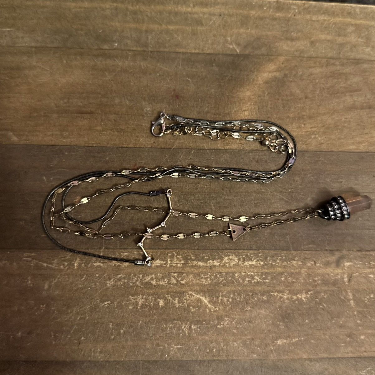 Other Long layered two tone constellation/crystal pendant necklace Size ONE SIZE - 5 Thumbnail