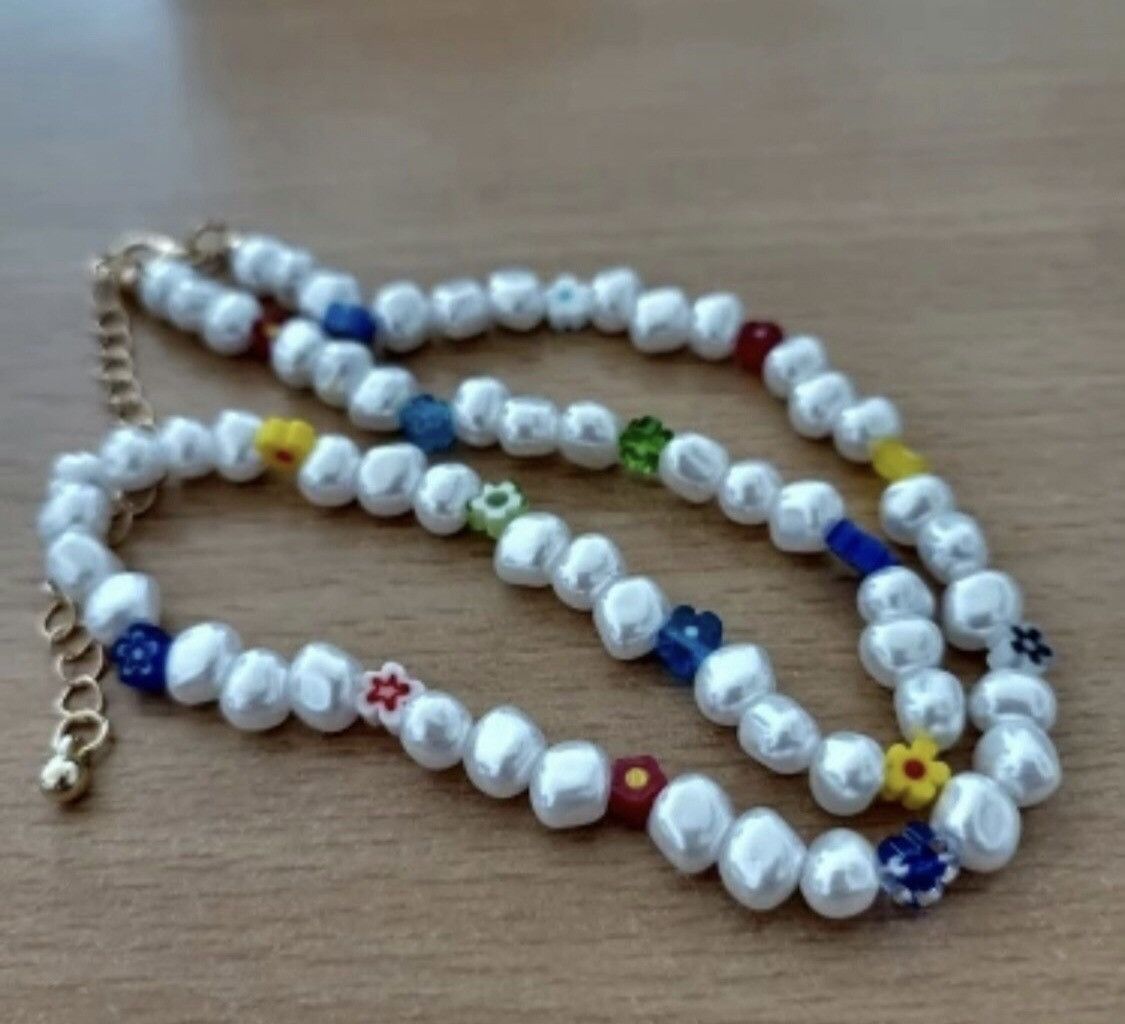 Jewelry Irregular Simulated Pearls Flower Necklace Size ONE SIZE - 5 Thumbnail