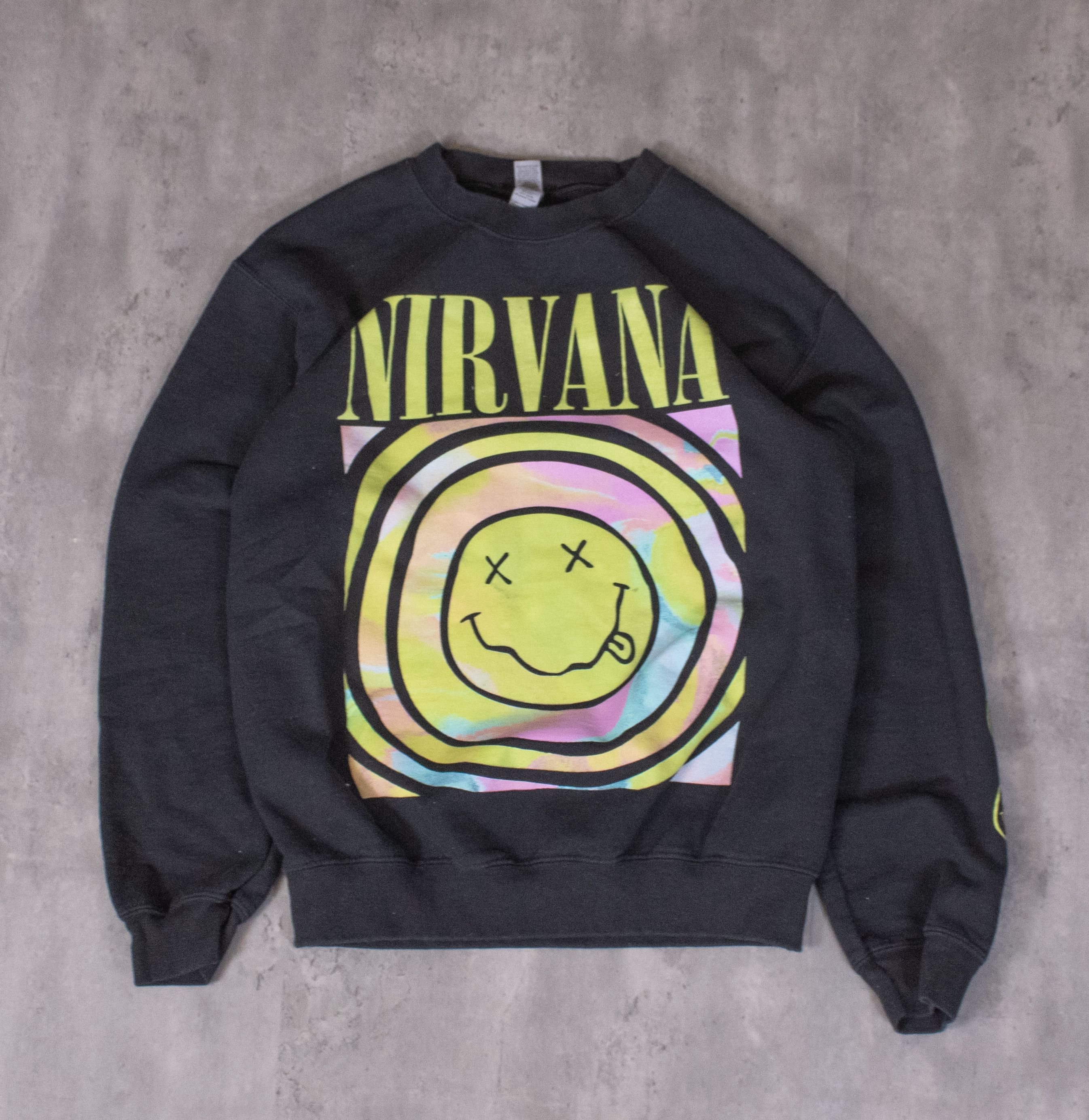 Gildan × Nirvana Nirvana Smile Reprint Black Crewneck Sweater Size US S / EU 44-46 / 1 - 3 Thumbnail