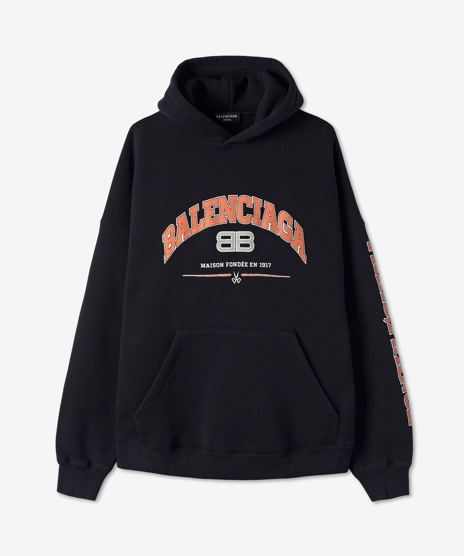 Balenciaga o1srvl11e0825 Maison Balenciaga Hoodie Wide Fit in Black Size XS / US 0-2 / IT 36-38 - 1 Thumbnail