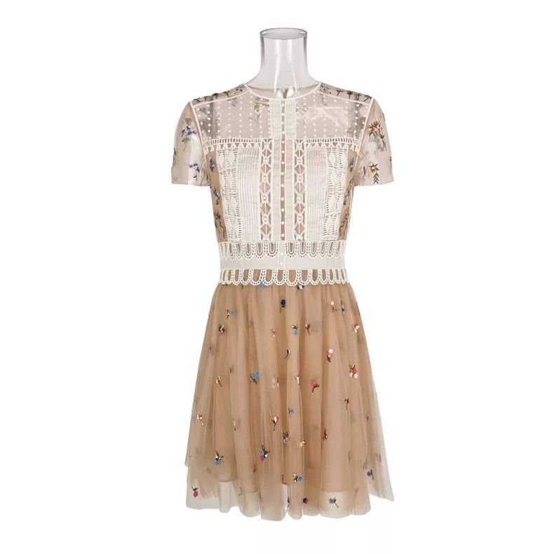 Valentino Valentino Embroidered studded bead round neck short sleeve Size S / US 4 / IT 40 - 1 Thumbnail