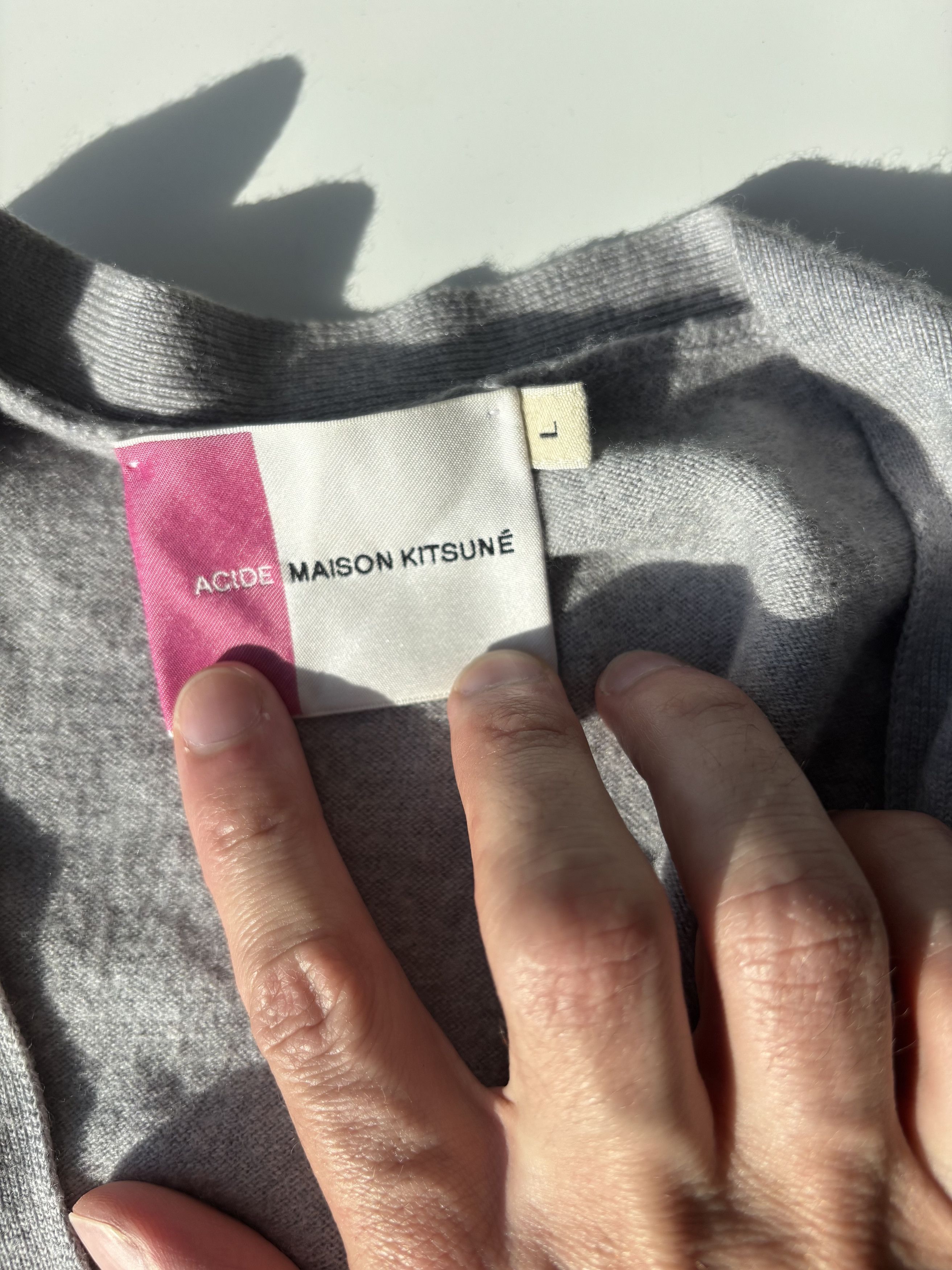 Ader Error × Maison Kitsune Maison Kitsuné Grey Cardigan with Fox Patch Size US L / EU 52-54 / 3 - 4 Thumbnail