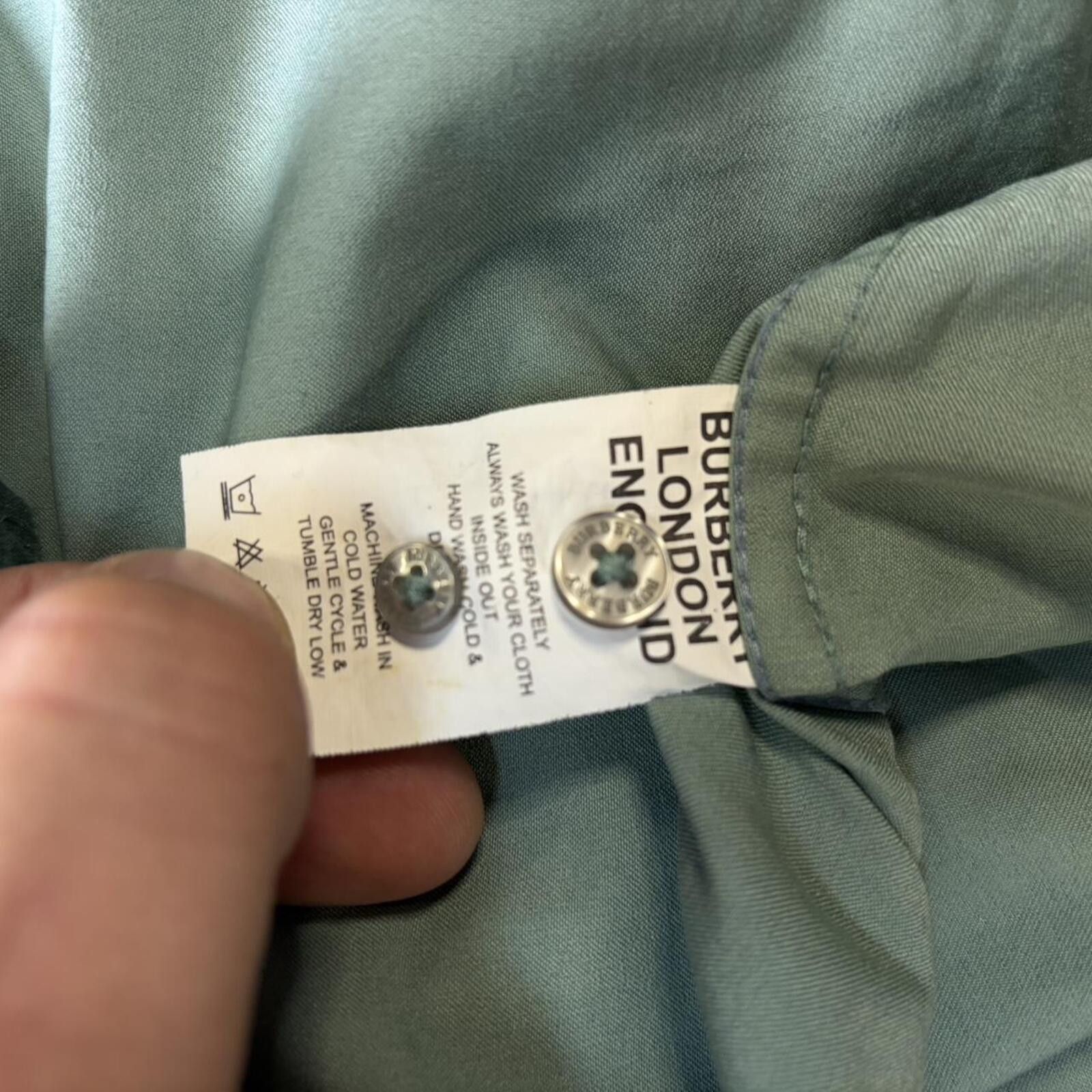 Burberry Slate Green Burberry Button Up Size US L / EU 52-54 / 3 - 5 Thumbnail
