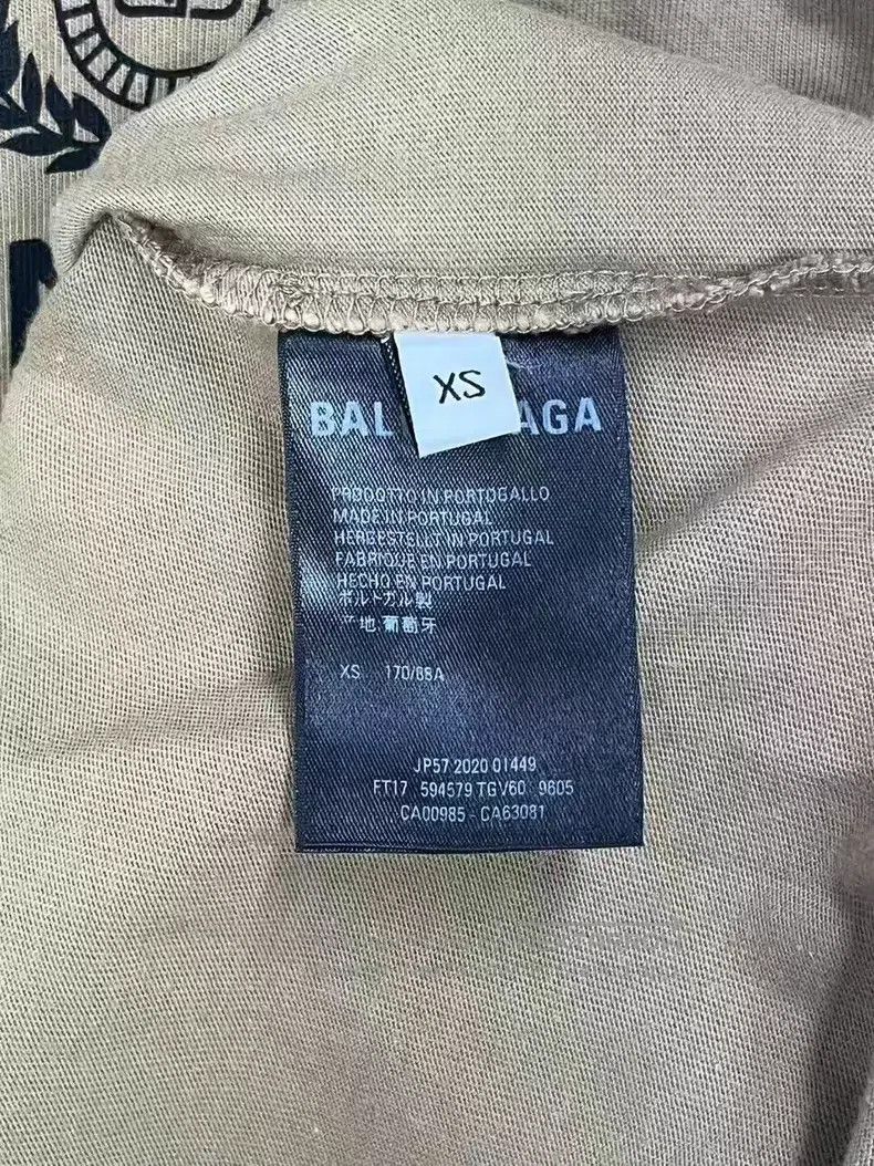 Balenciaga Balenciaga Khaki Crown Wheat Letter Short Sleeve XS Size US XS / EU 42 / 0 - 7 Thumbnail