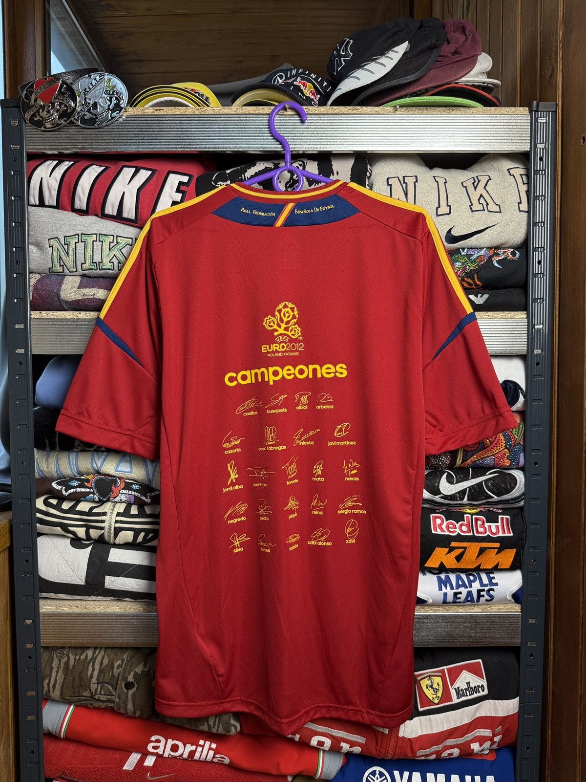 Adidas Vintage UEFA Euro 2012 Poland Ukraine Spain Soccer Jersey Size US L / EU 52-54 / 3 - 2 Thumbnail
