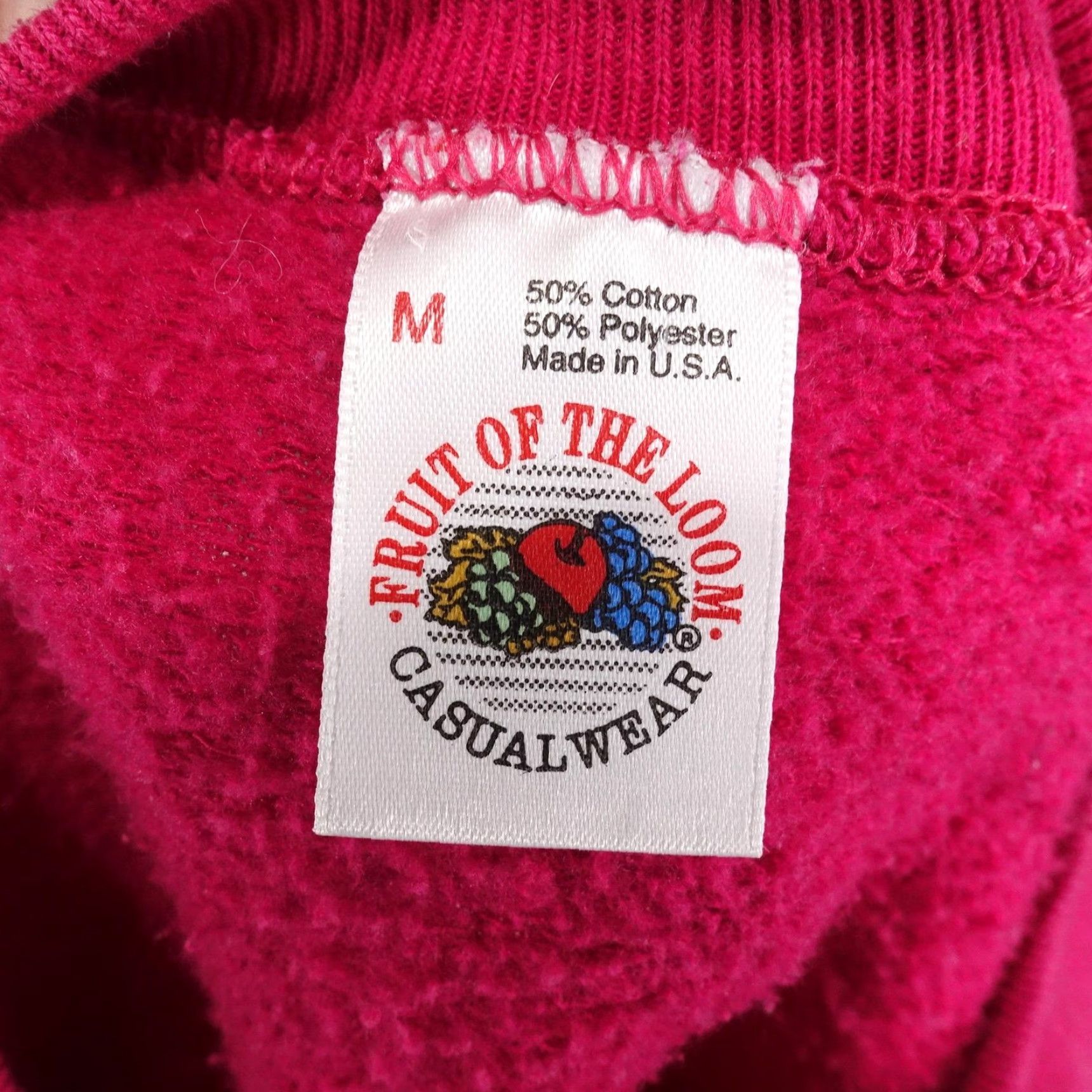 Fruit Of The Loom VINTAGE Fruit of the Loom Sweatshirt Unisex M Pink Crewneck Blank 80s Size US M / EU 48-50 / 2 - 6 Thumbnail