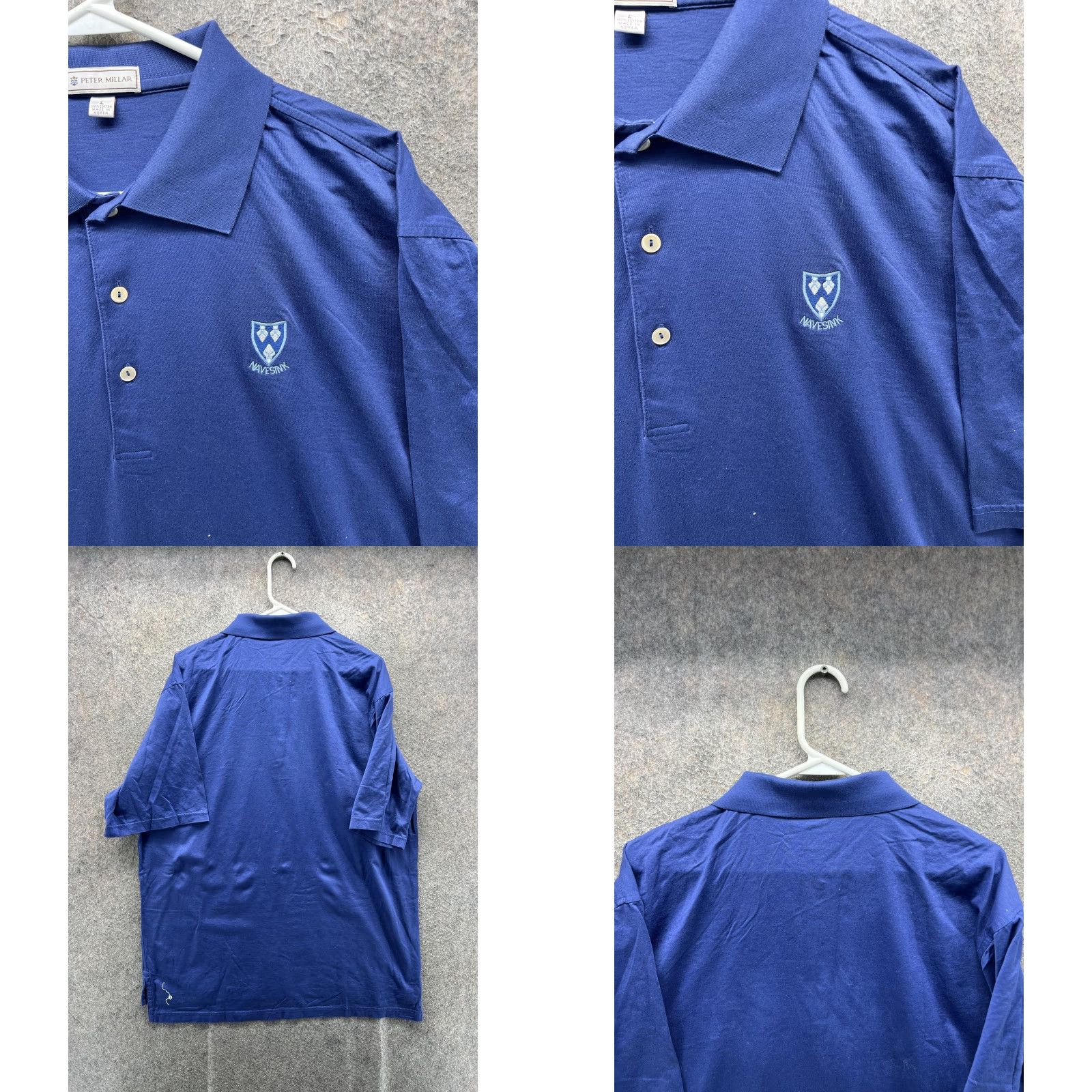 Peter Millar Peter Millar Polo Shirt Mens L Blue Solid Minisink Logo Short Sleeve Casual Size US L / EU 52-54 / 3 - 8 Thumbnail