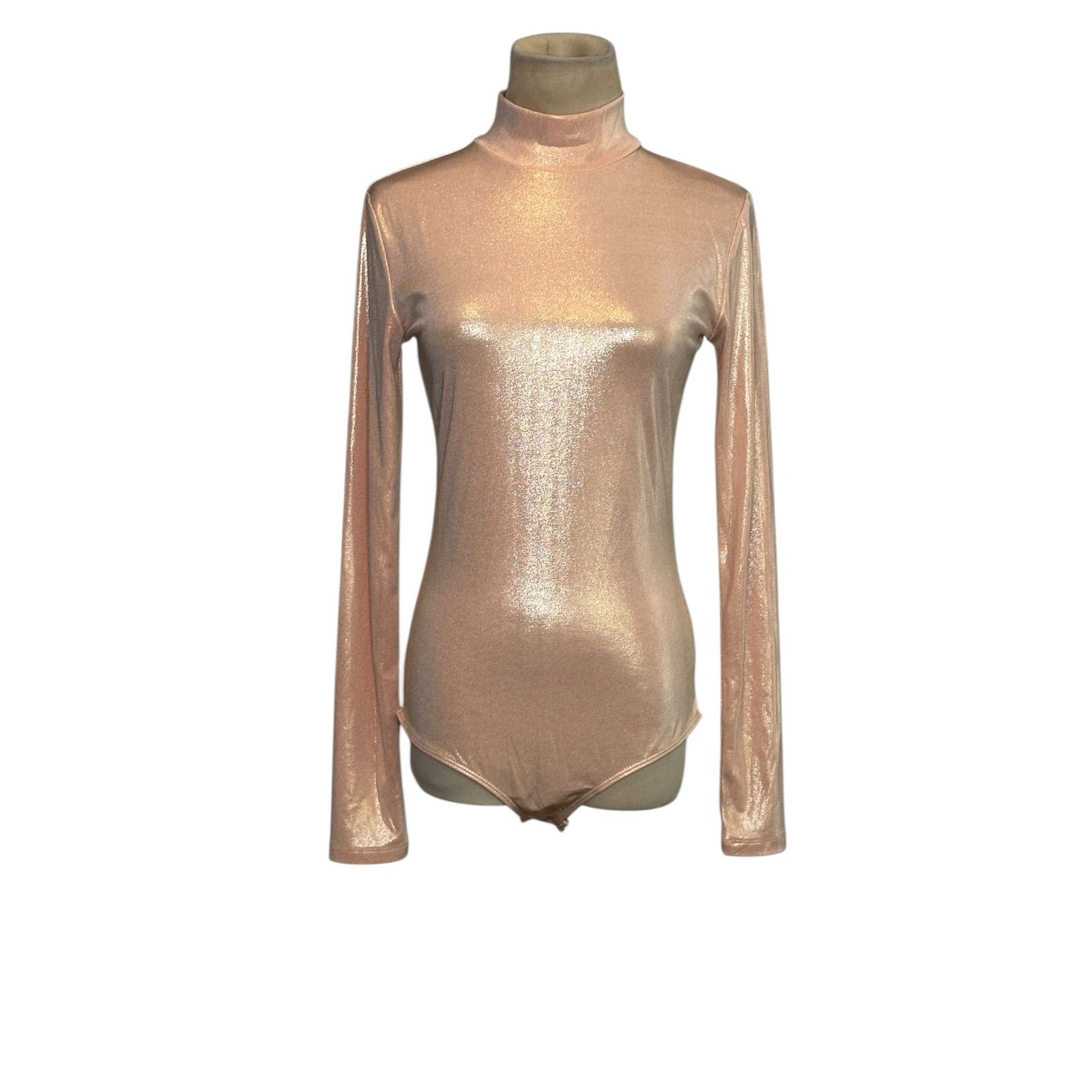 Zara Zara metallic pink long sleeves bodysuit size Medium Size M / US 6-8 / IT 42-44 - 12 Thumbnail