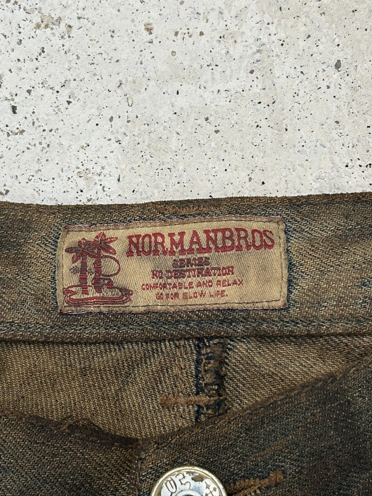 GOSTAR DE FUGA Vintage Normanbros Japan Double Waist Mud Washed Dirty Size US 31 - 12 Thumbnail