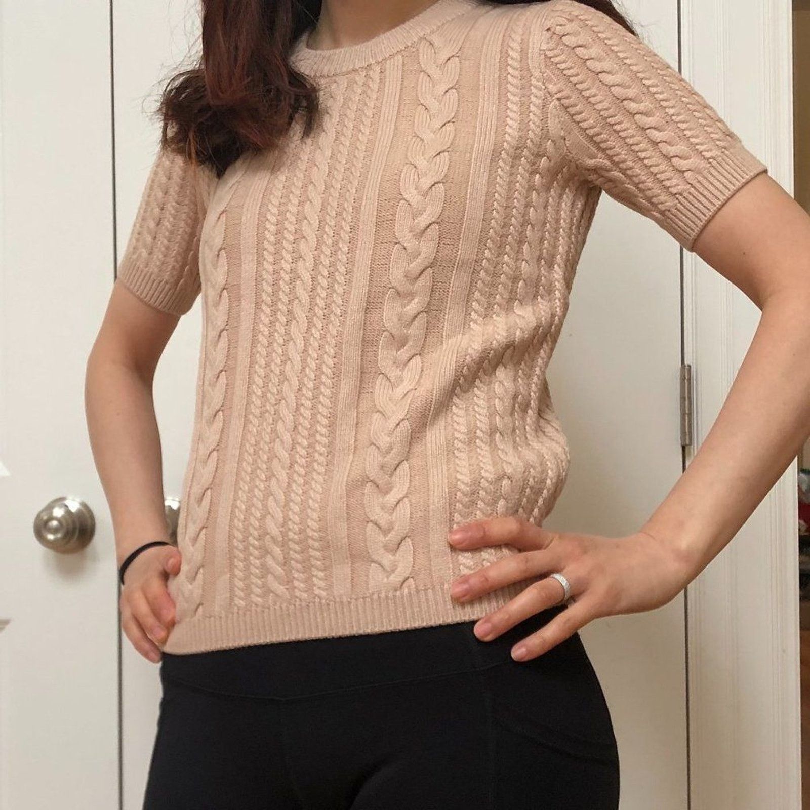 Magaschoni Short Sleeve Cable Knit Sweater from Magaschoni Size XS / US 0-2 / IT 36-38 - 6 Thumbnail
