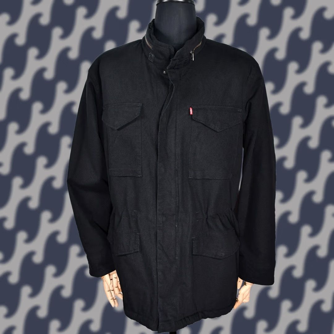 Levi's Levi's M65 Jacket Mens 3XL Black Lined Fleece Cotton Solid Vintage No Size US XXL / EU 58 / 5 - 1 Thumbnail