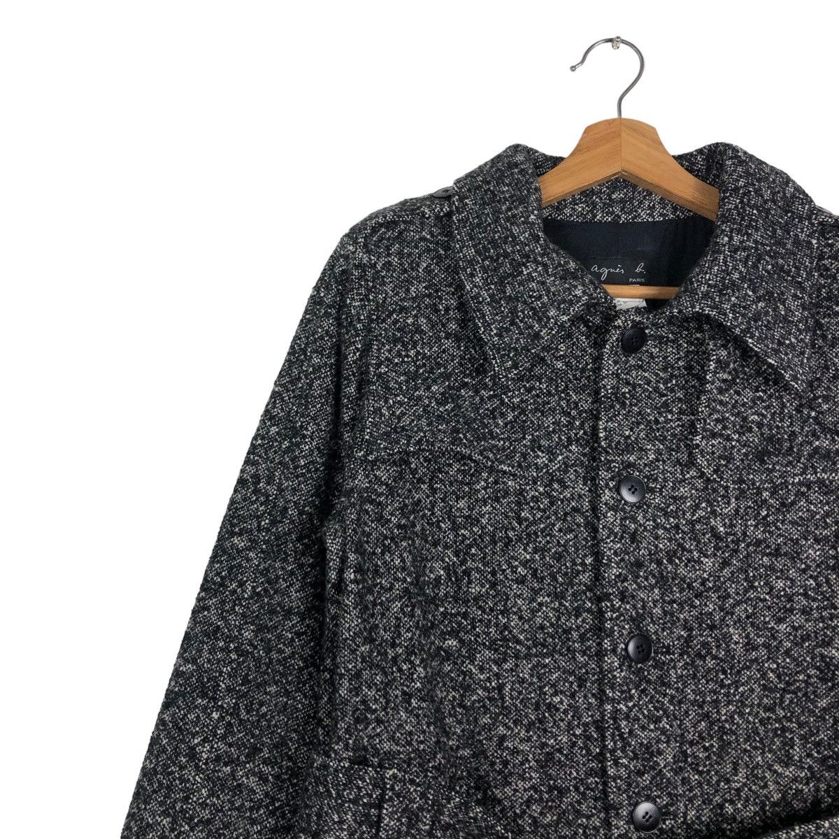 agnes b. Rich Black Wool Long Fly Coats Jacket Agnes B. Belted Japan Size US M / EU 48-50 / 2 - 7 Thumbnail