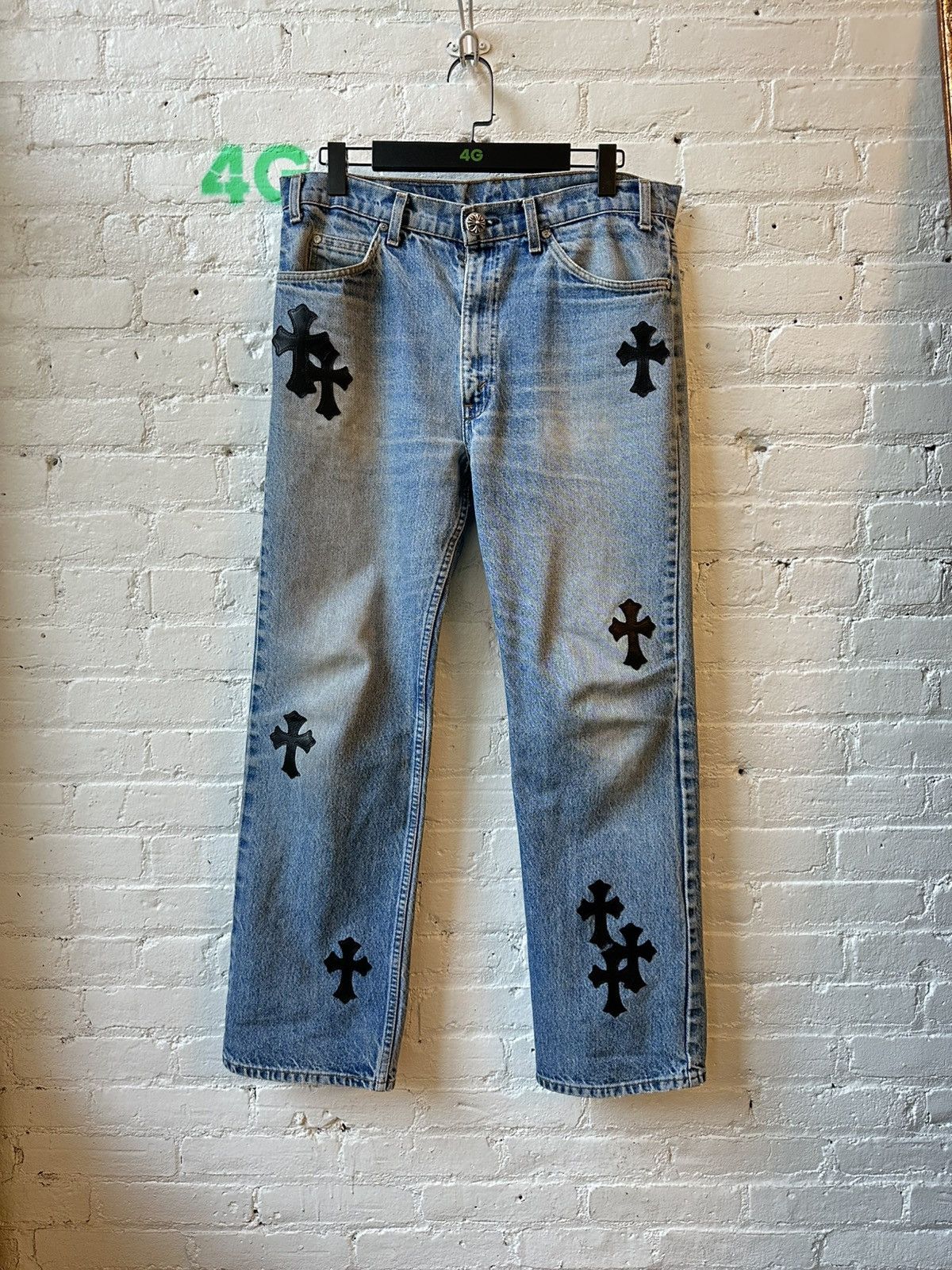 Chrome Hearts × Levi's CHROME HEARTS CROSS PATCH DENIM Size US 33 - 1 Thumbnail