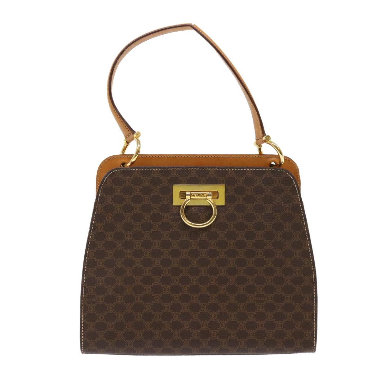 Celine CELINE Macadam Canvas Hand Bag Pvc Leather Brown Size ONE SIZE - 3 Thumbnail