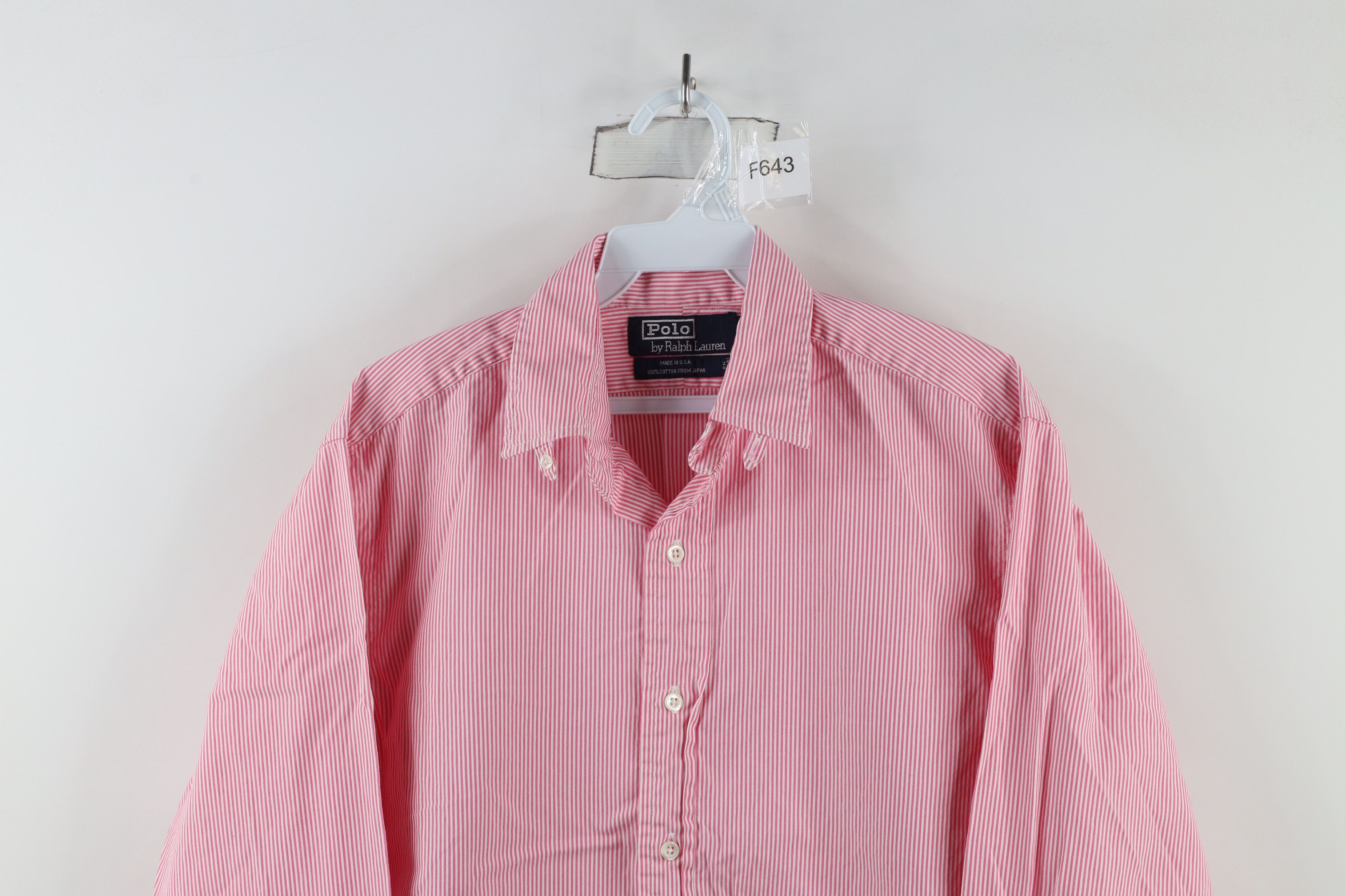 Ralph Lauren × Vintage Vintage 90s Ralph Lauren Cotton Striped Button Shirt USA Size US M / EU 48-50 / 2 - 2 Thumbnail