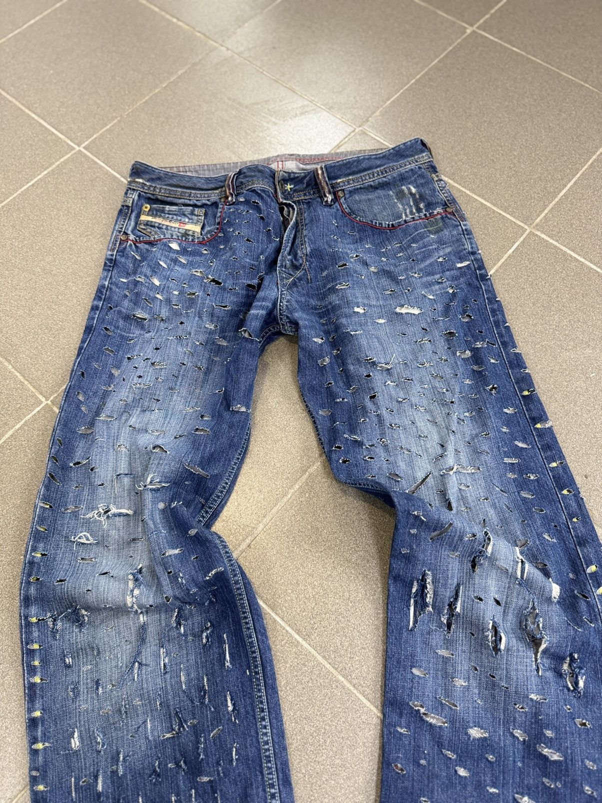 Diesel × Japanese Brand Jeans Dirty Pants faded crash denim thrashed y2k distressed Size US 34 / EU 50 - 2 Thumbnail