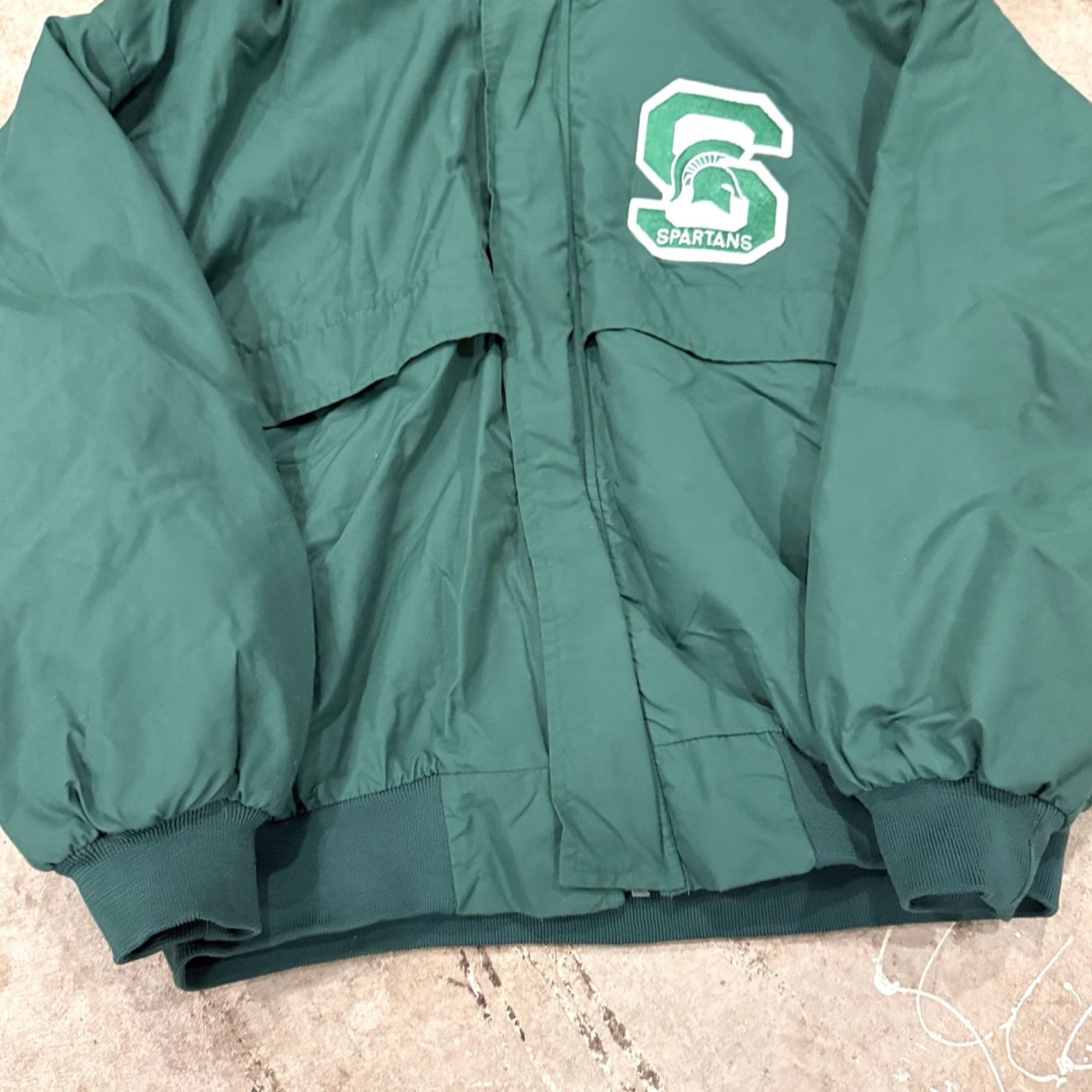 Chalk Line VINTAGE Chalk Line Michigan State University Puffer Jacket Mens XL TALON Zip Green 80s Jacket Mens XL Size US XL / EU 56 / 4 - 6 Thumbnail