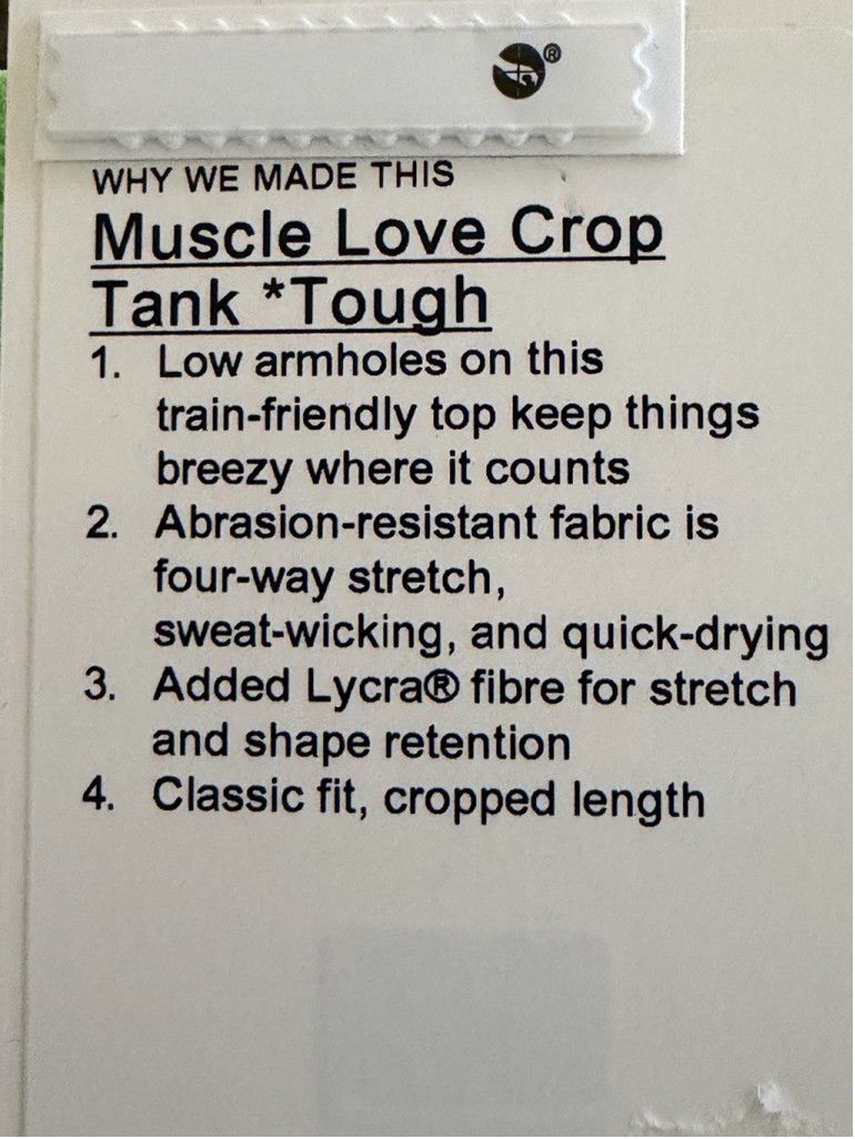 Lululemon LULULEMON MUSCLE LOVE CROP TANK TOUGH GREEN SCGL SIZE 8 NWT Size M / US 6-8 / IT 42-44 - 8 Thumbnail