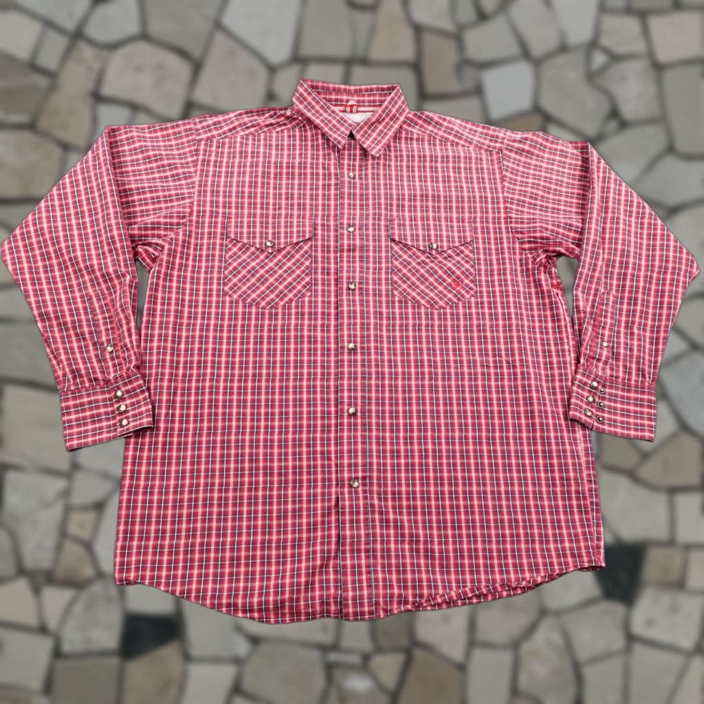 Ariat Ariat Shirt Western Pearl Snap Plaid Pro Series Red White Mens Large Regular Long Sleeve Button-Up Shirt Size US L / EU 52-54 / 3 - 1 Thumbnail