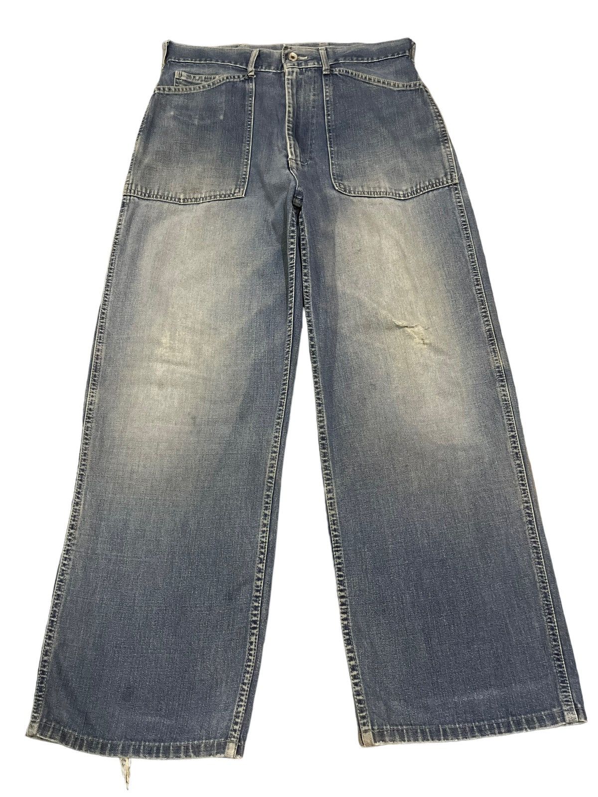 image of Hype Vintage Blue Wash Baggy Style Jeans, Men's (Size 32)