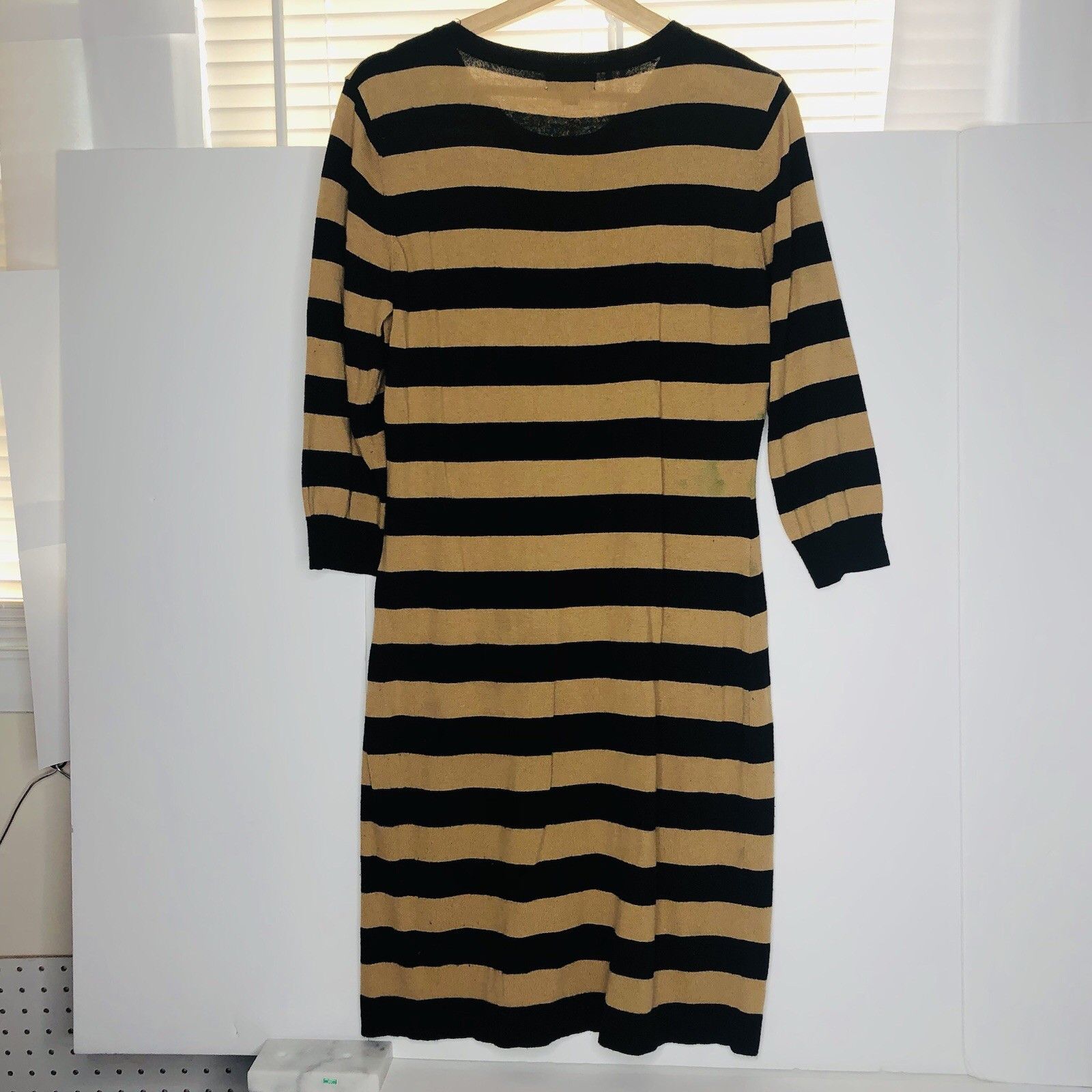 Merona Merona Women Brown Black Sweater Dress XL Stripe 3/4 Sleeve Size XL / US 12-14 / IT 48-50 - 3 Thumbnail