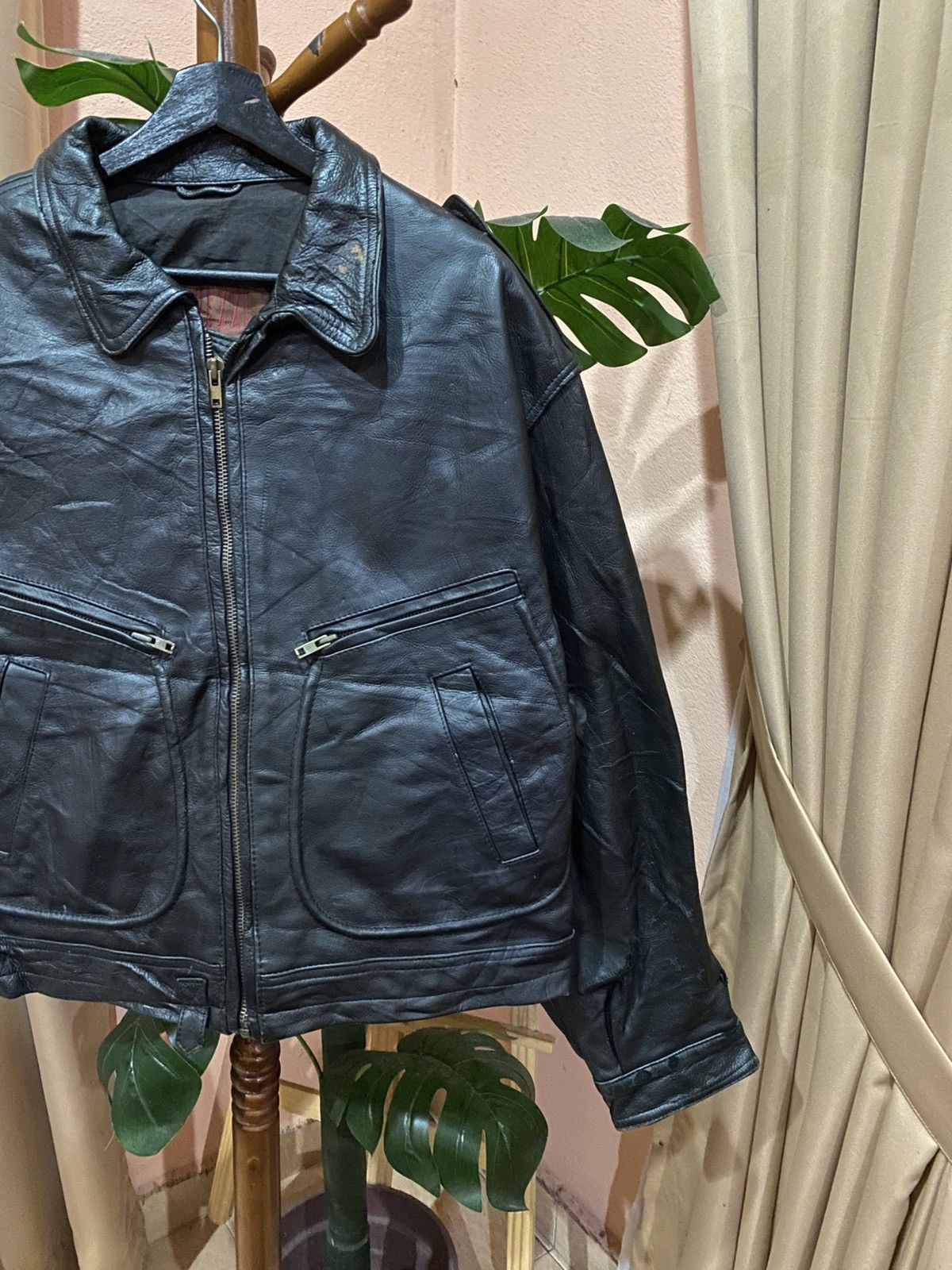 Other Vintage Ghezzi Aero Wear Black Leather Blouson Jacket Size US L / EU 52-54 / 3 - 4 Thumbnail