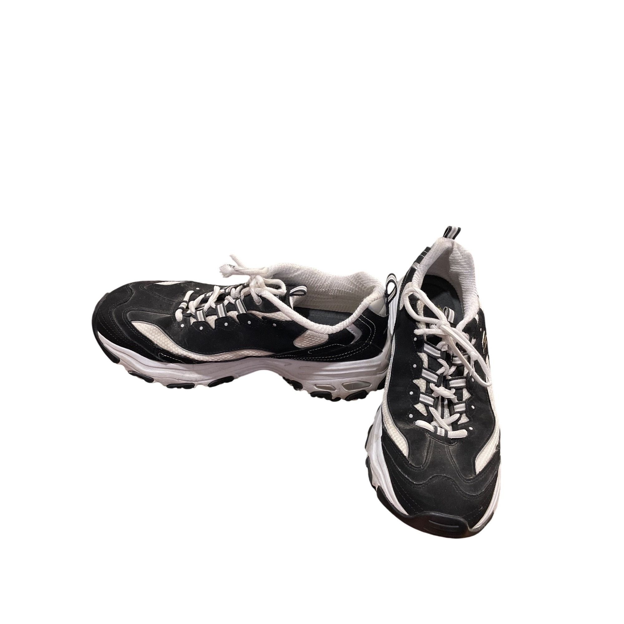 SKECHERS Skechers D'lites mens black white leather low top sneakers s Size US 10.5 / EU 43-44 - 2 Thumbnail