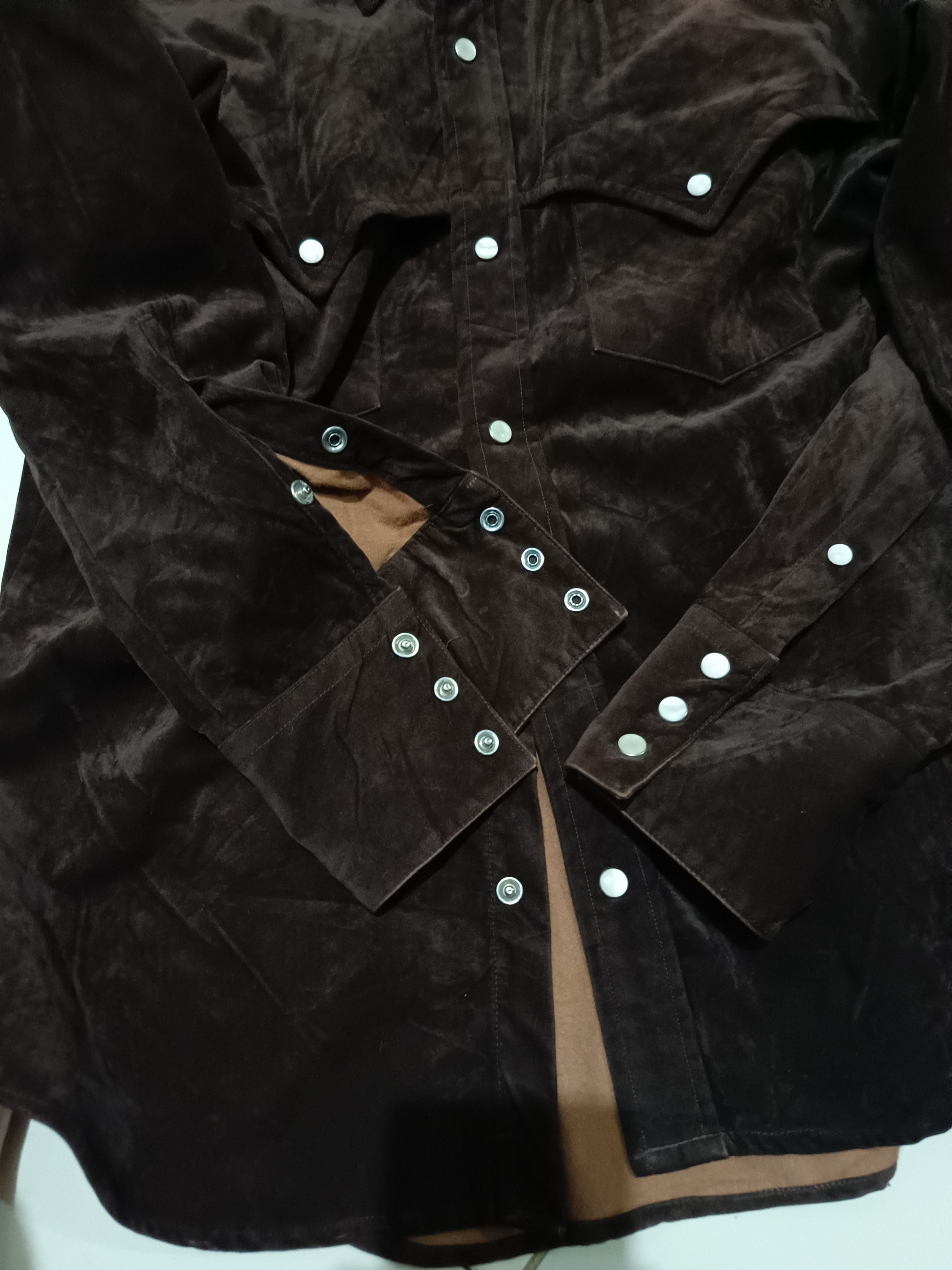 Tornado Mart 🇯🇵Five Pocket Mitsumine Shiny Leather Velour Shirts Size US M / EU 48-50 / 2 - 7 Thumbnail