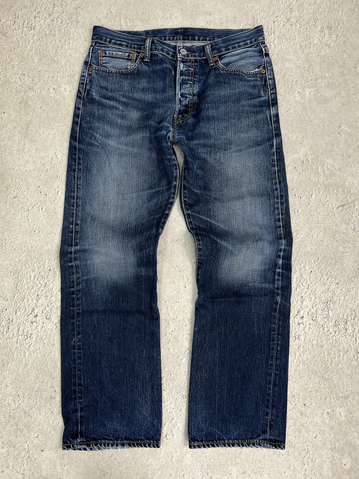 Levi's Vintage Levis 90s distressed denim jeans 501 retro style Size US 33 - 1 Thumbnail