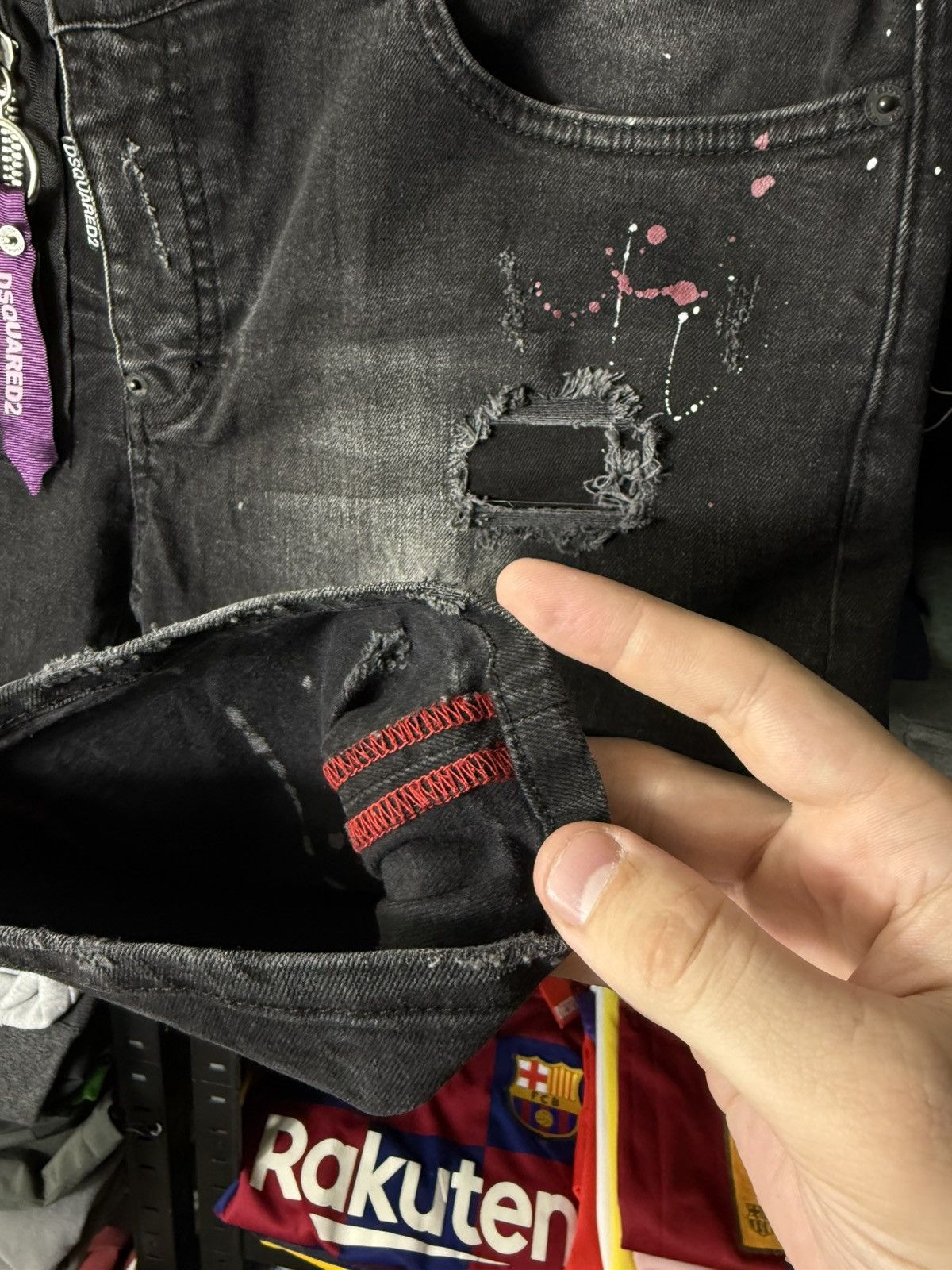 Dsquared2 Dsquared2 Distressed Denim Shorts Paint Splatter Black Size US 32 / EU 48 - 9 Thumbnail