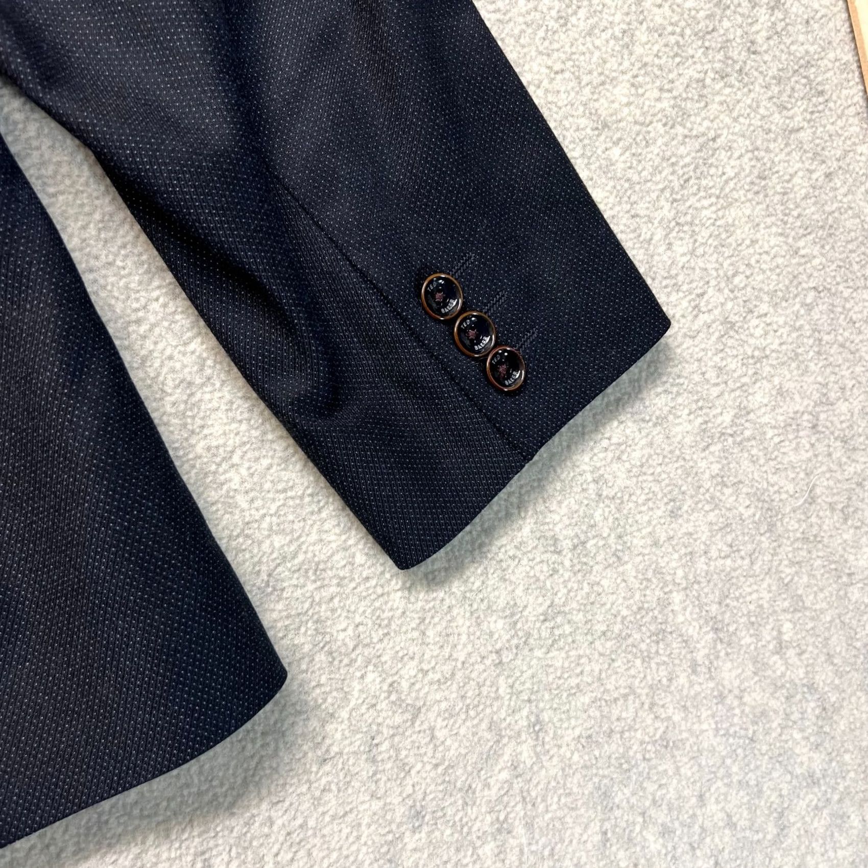 Ted Baker NWT Ted Baker Mens Blazer L Navy Blue Solid Classic Single Breasted Two-Button Tuxedo Size 42R - 7 Thumbnail