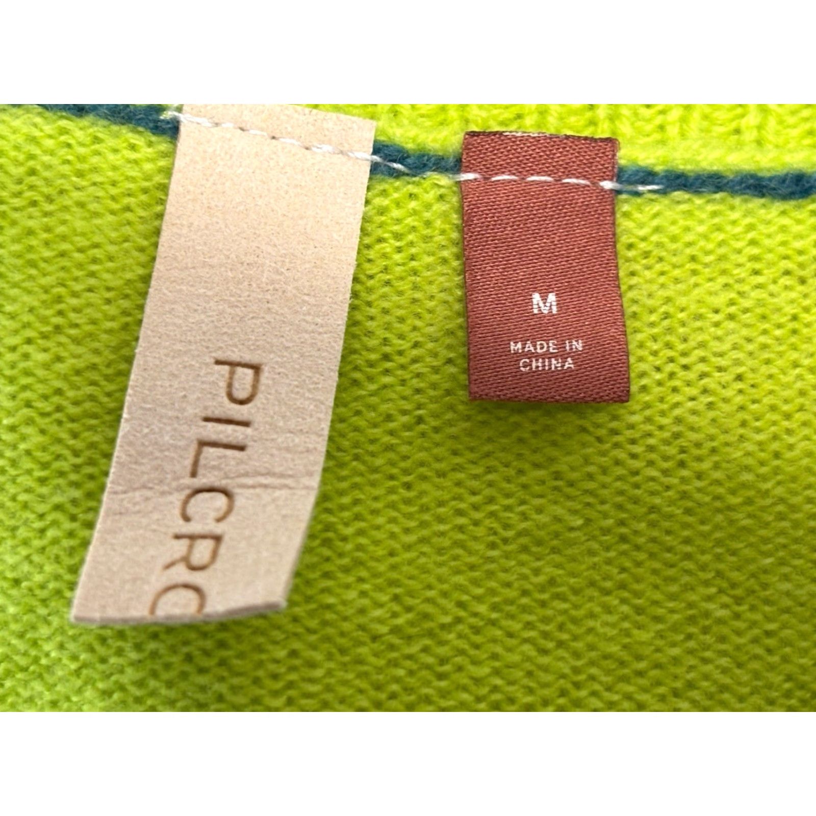 Vintage Pilcro 100% Cashmere Boat Neck Sweater M Womens Long Sleeve Chartreuse Angie Pullover Knit Soft All Seasons Lightweight Breathable Size M / US 6-8 / IT 42-44 - 6 Thumbnail