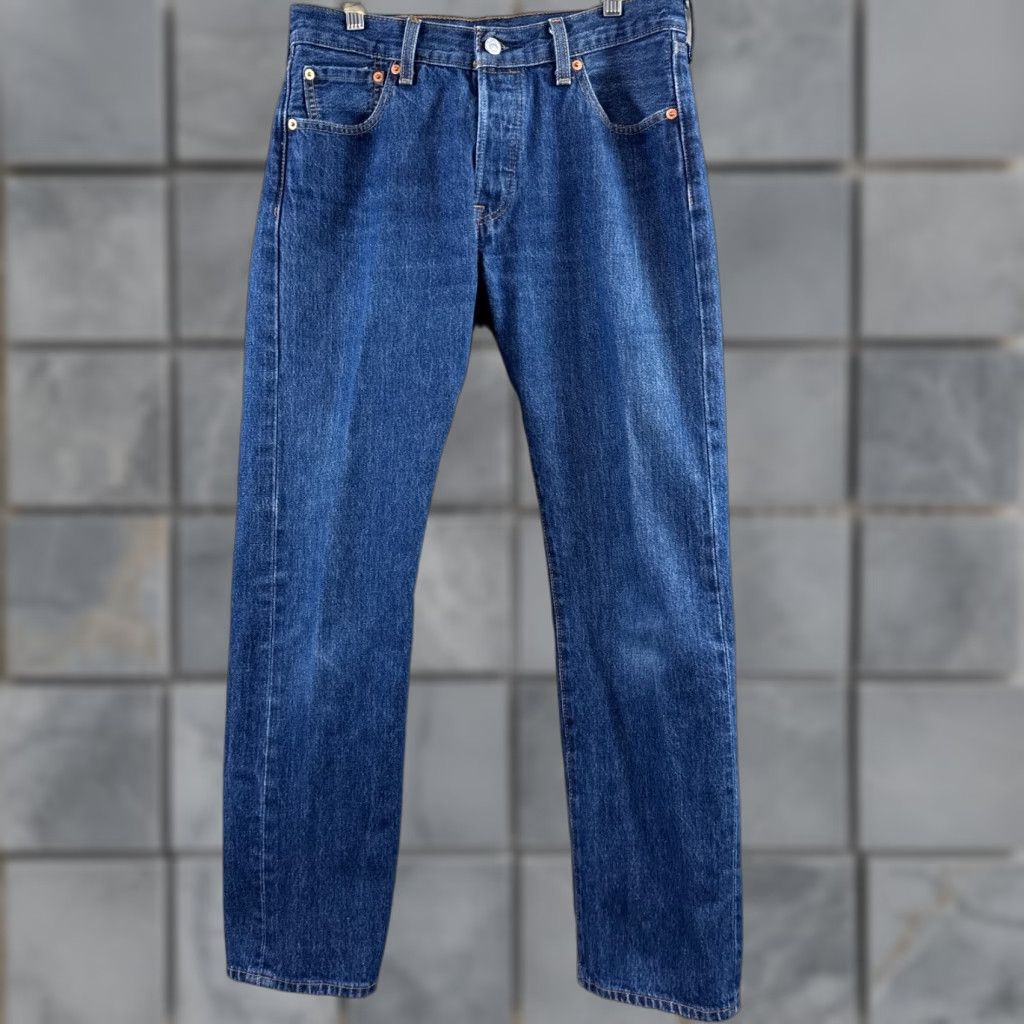 Levi's Levi's 501 Jeans Mens 30x30 Blue Button Fly Denim Straight Pants Jeans Size US 30 / EU 46 - 1 Thumbnail