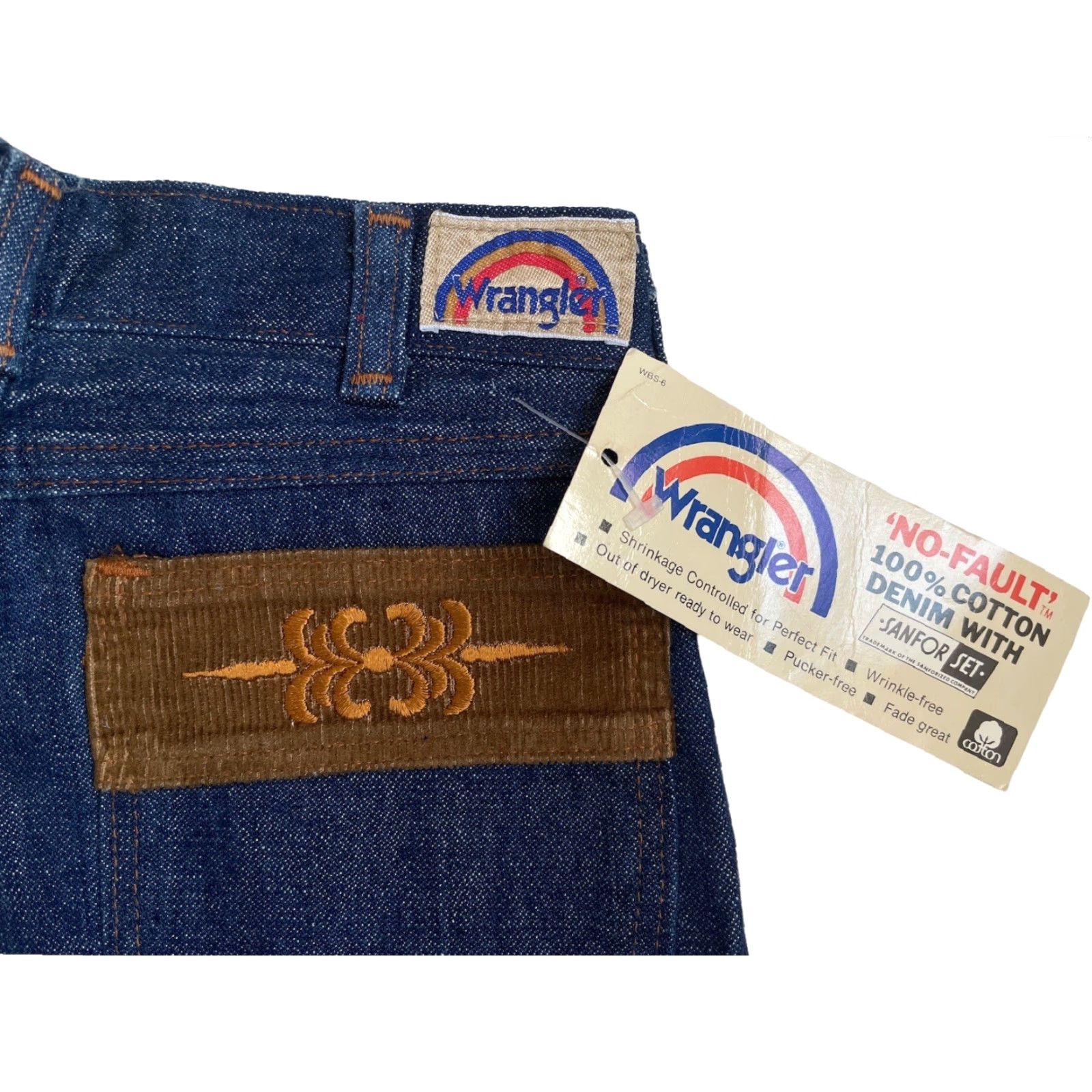 Wrangler VINTAGE Wrangler Lancer Jeans Pant Straight Leg 27x36 NWT 70s NOS Made USA Mens Denim Blue 1970s USA Size US 27 - 3 Thumbnail