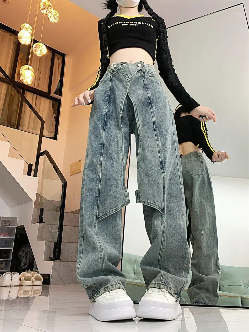 Japanese Brand Splicing high street straight leg jeans Size US 32 / EU 48 - 2 Thumbnail