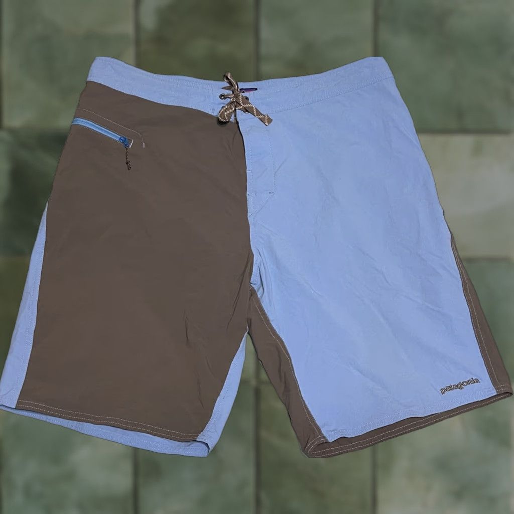 Patagonia Patagonia BoardShorts Men’s Blue Gray 36 Nylon Spandex Drawstring Pocket Stretch Board Shorts Mens Size ONE SIZE - 1 Thumbnail