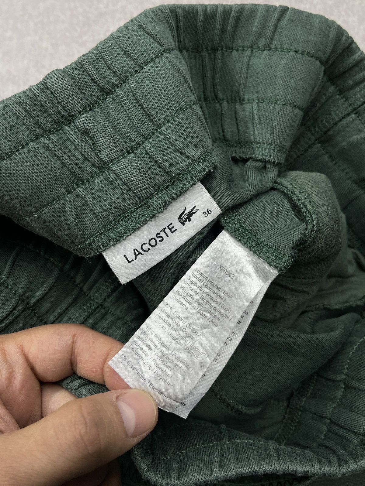 Lacoste Womens Lacoste Sweatpants Green Double Logo Size 26" / US 2 / IT 38 - 12 Thumbnail