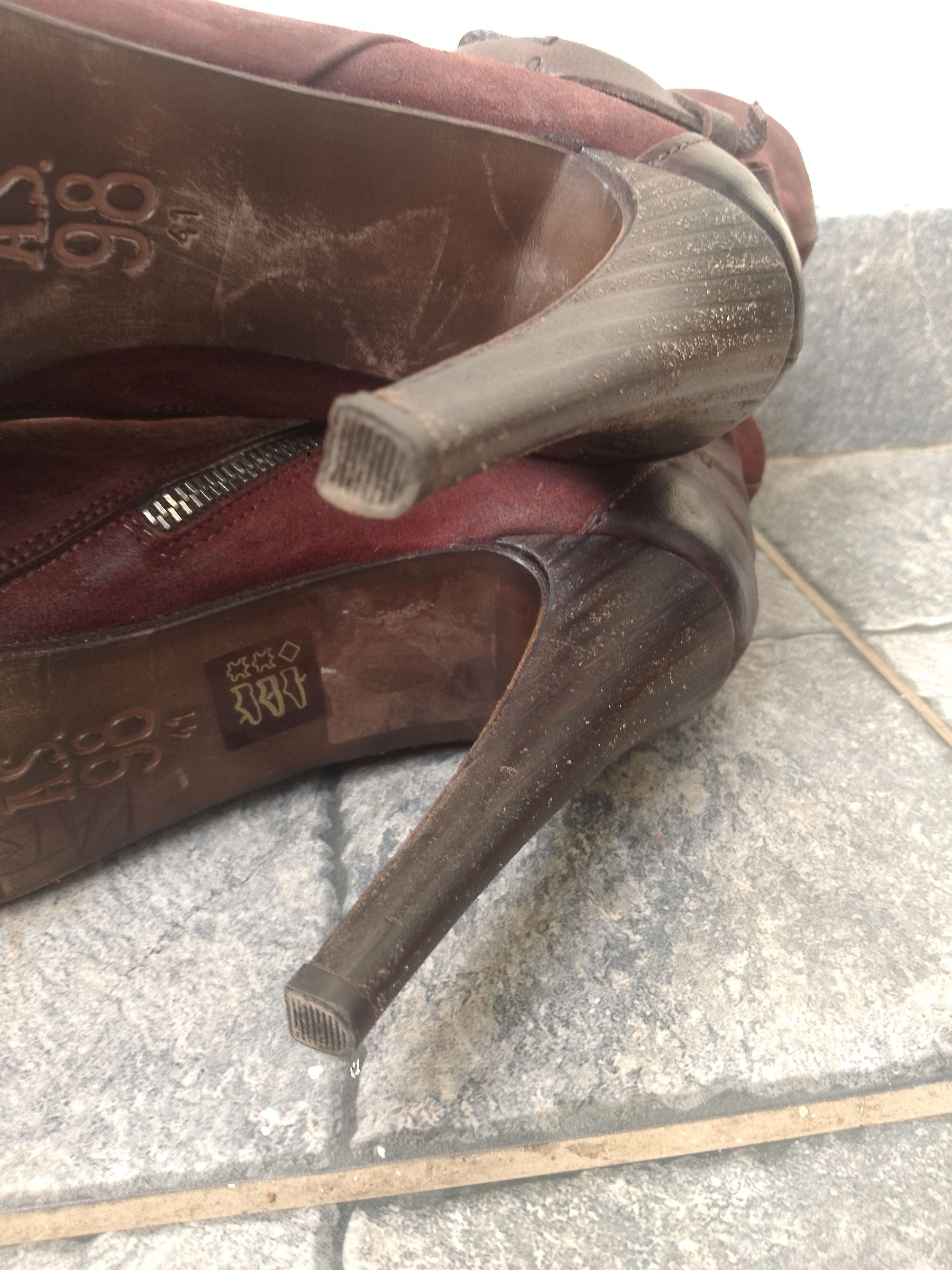 A.S.98 AS 98 Burgundy heel boots Size US 11 / IT 41 - 14 Thumbnail