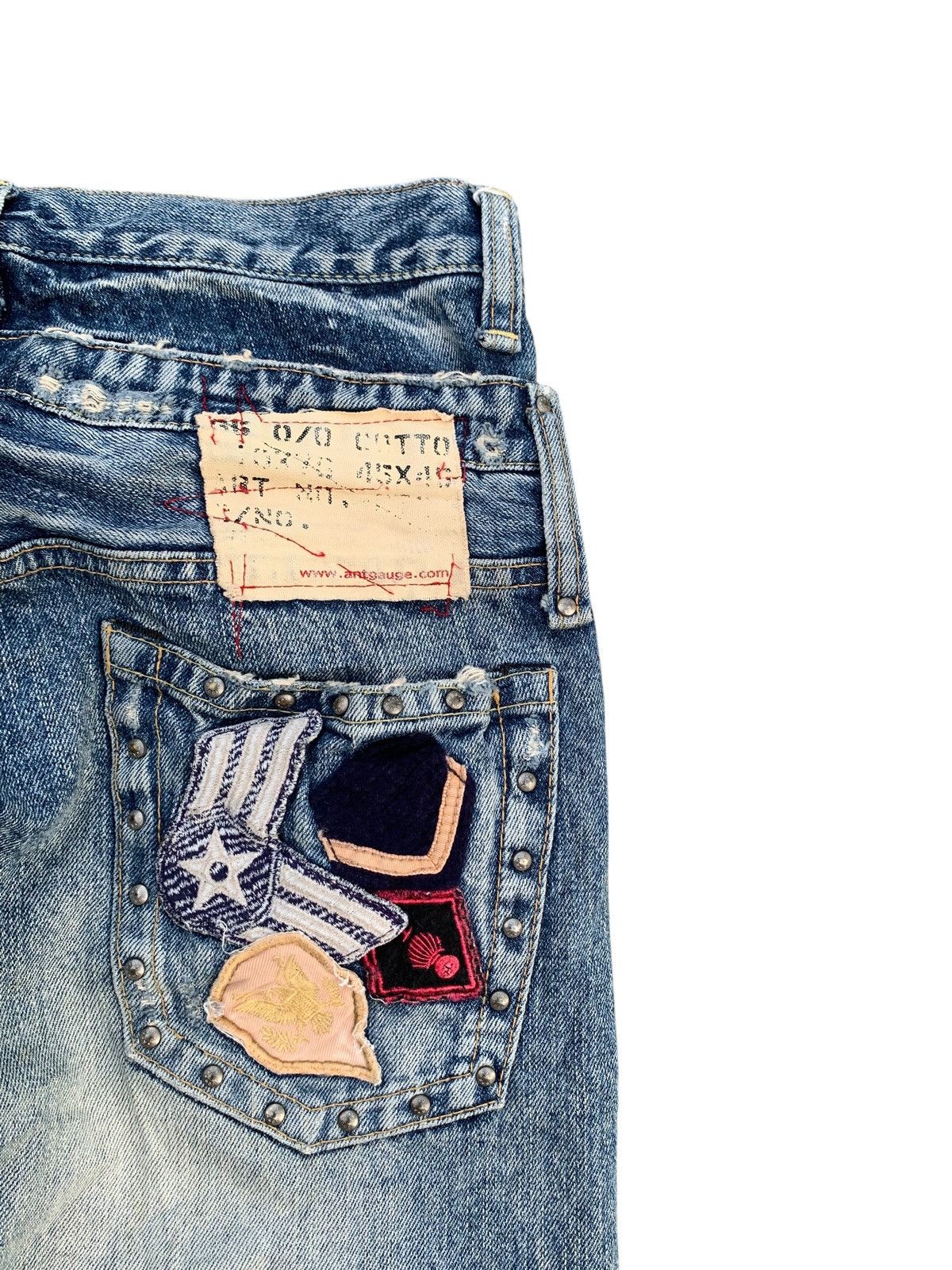 Kapital DOUBLE WAIST ANTGAUGE PUNK STYLE DISTRESSED DENIM Size US 29 - 10 Thumbnail