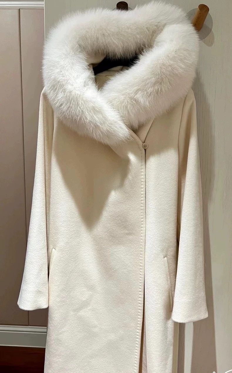 Max Mara Max Mara Classic mango snow white coat Size XS / US 0-2 / IT 36-38 - 2 Thumbnail