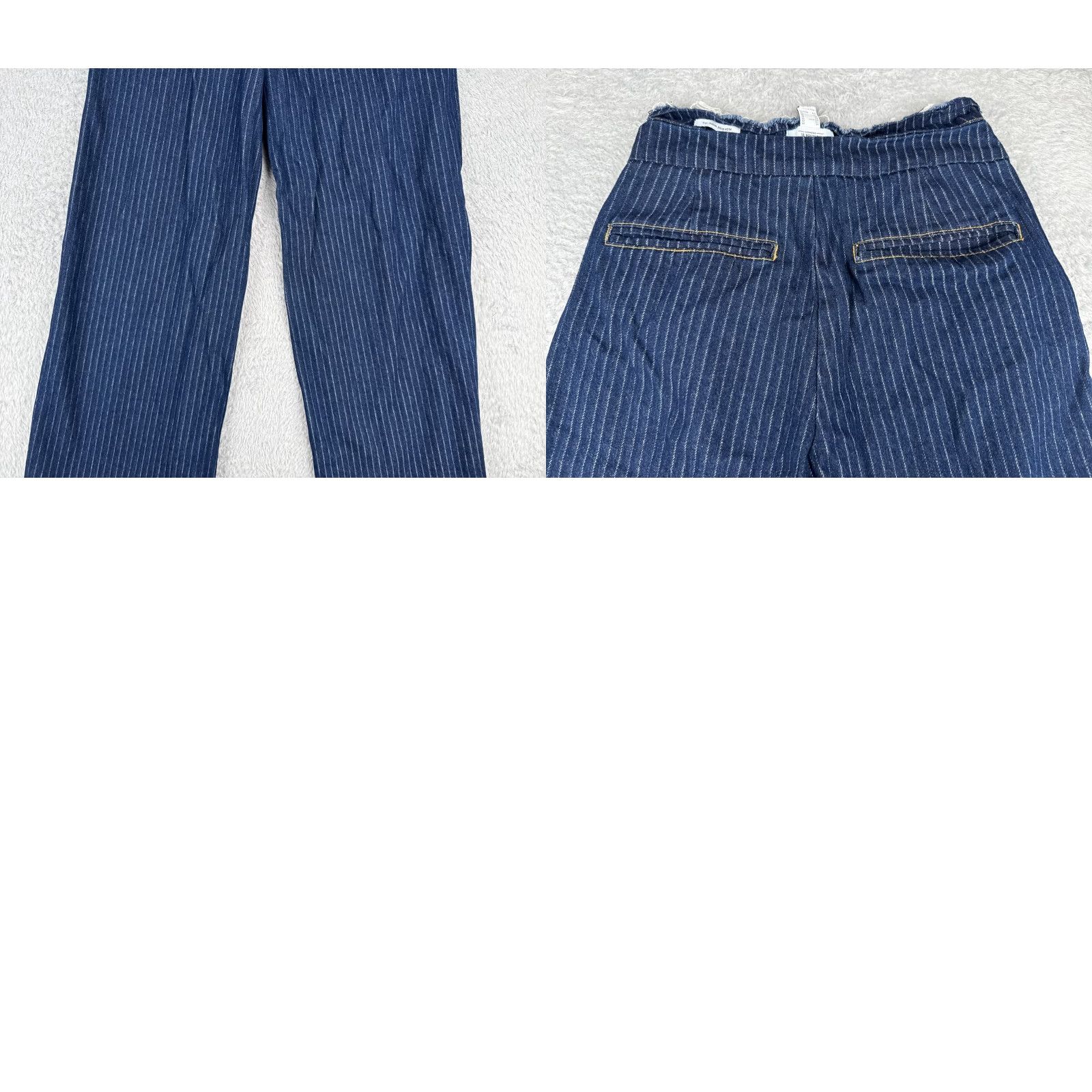 Forever 21 Forever 21 Jeans Womens 26 Blue Vertical Stripe Wide Leg Mid Rise Cotton 26x31 Size 26" / US 2 / IT 38 - 10 Thumbnail