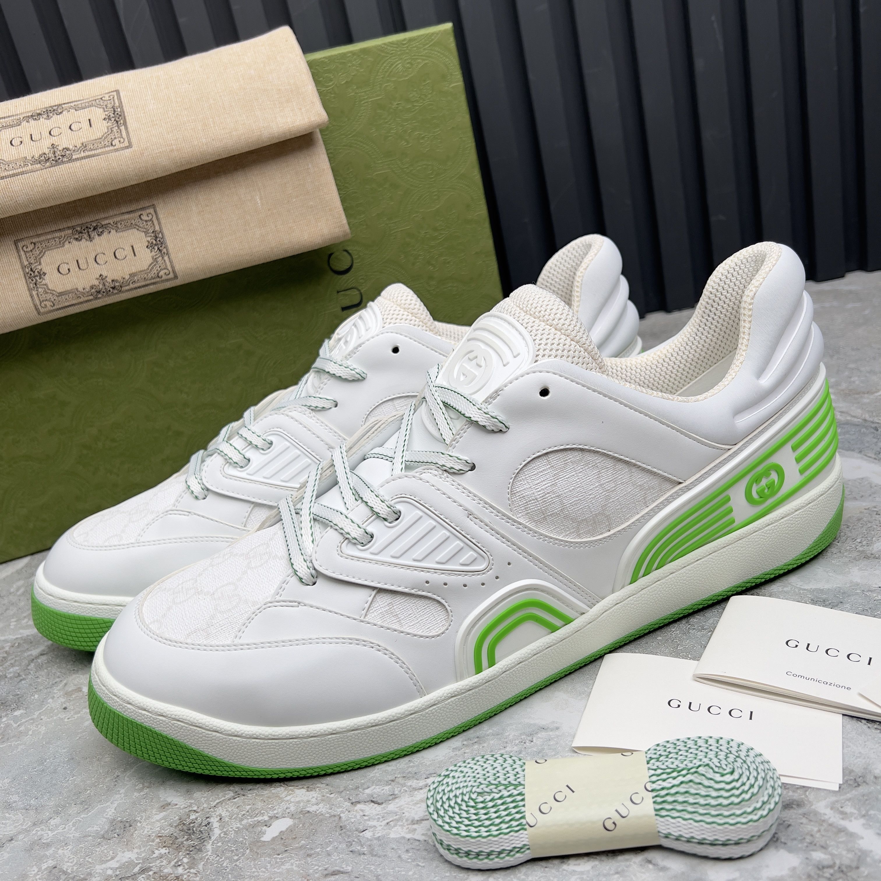 Gucci NEW GUCCI Basket GG Low Sneaker Monogram White Demetra Size US 15 / EU 48 - 1 Thumbnail