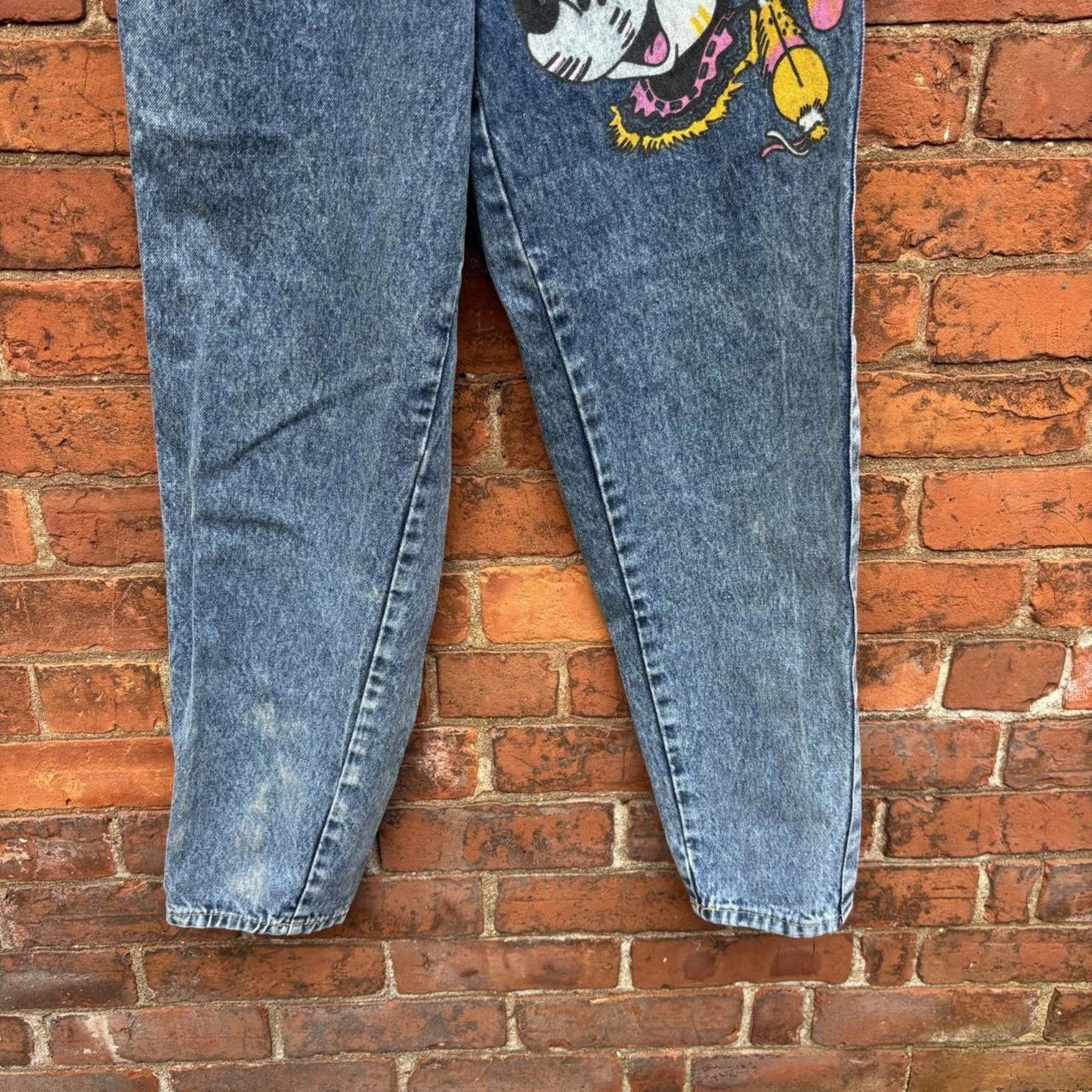 Other vintage e forte Apache Mickey Mouse painted jeans 90s 25x31 Size 25" / US 0 / IT 36 - 4 Thumbnail