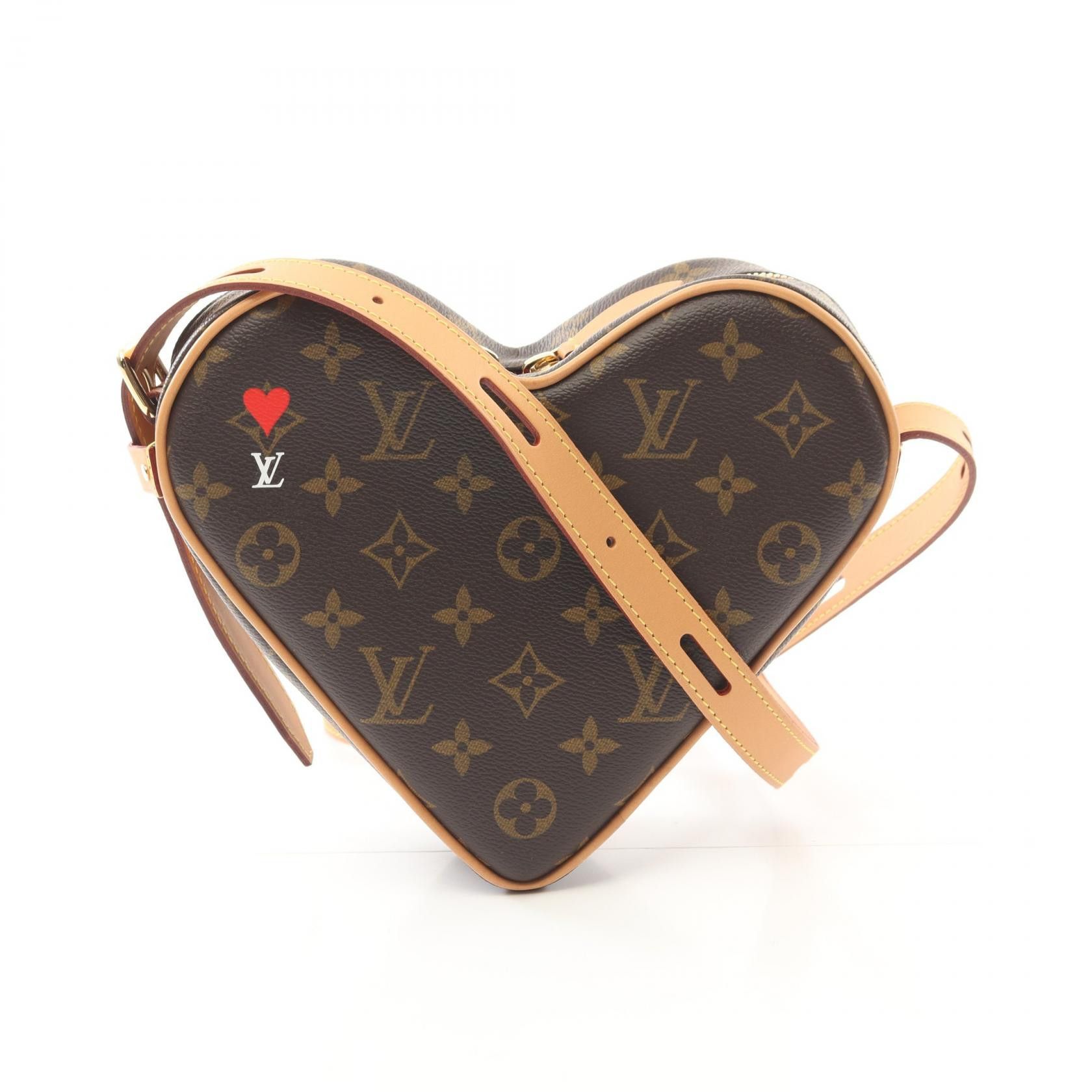 Louis Vuitton Louis Vuitton Sac Coeur Monogram Coated Canvas Shoulder Bag Canvas Shoulder Bag M57456 in Brown, Women's