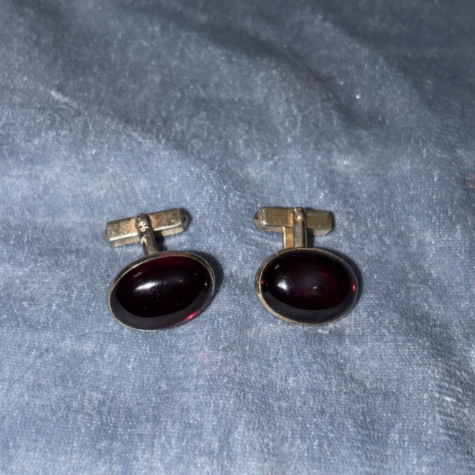 Sankuanz 1950s-60s Vtg Swank Cabochon Gold Tone Vintage Cuff Links Size ONE SIZE - 1 Thumbnail