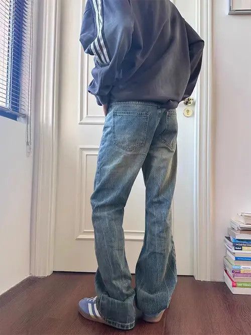 Japanese Brand Vintage street washed and aged casual micro flare jeans Size US 34 / EU 50 - 8 Thumbnail