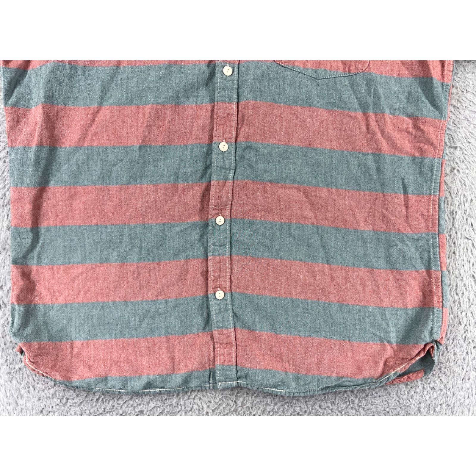 Quiksilver Quiksilver Shirt Mens XL Green Stripe Button-Up Cotton Slim Fit Size US XL / EU 56 / 4 - 5 Thumbnail