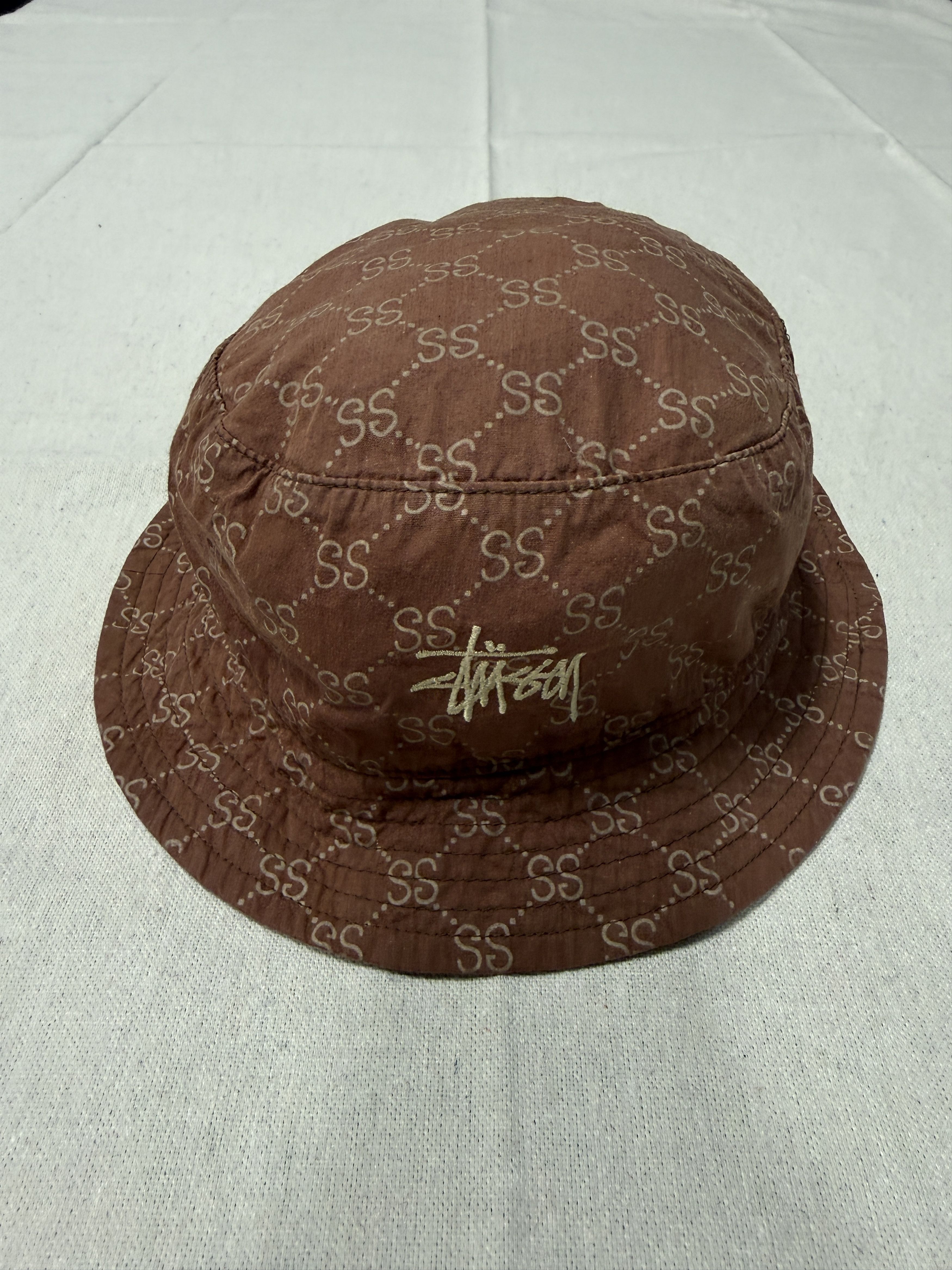 Stussy Vintage Stussy Monogram Patterned Brown Bucket Hat Size One Size RARE Size ONE SIZE - 1 Thumbnail